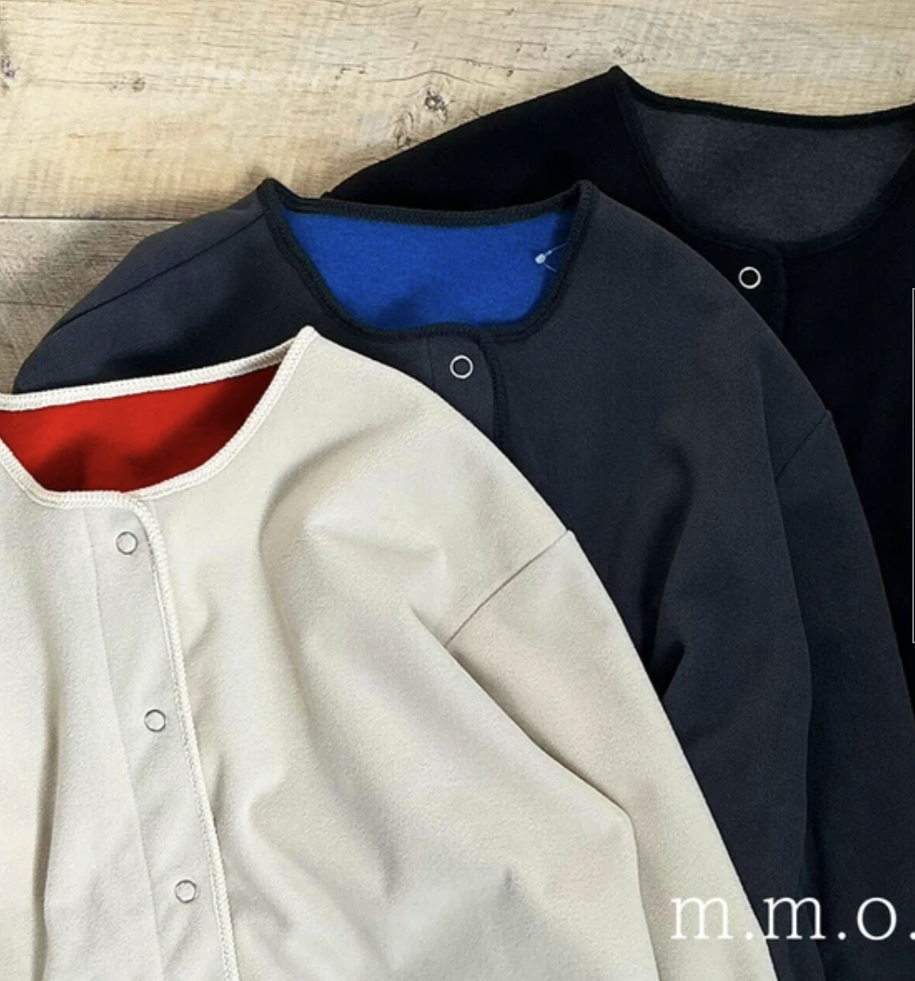 ｛預訂款｝內外雙色設計無領外套（3色入）【日本直送】