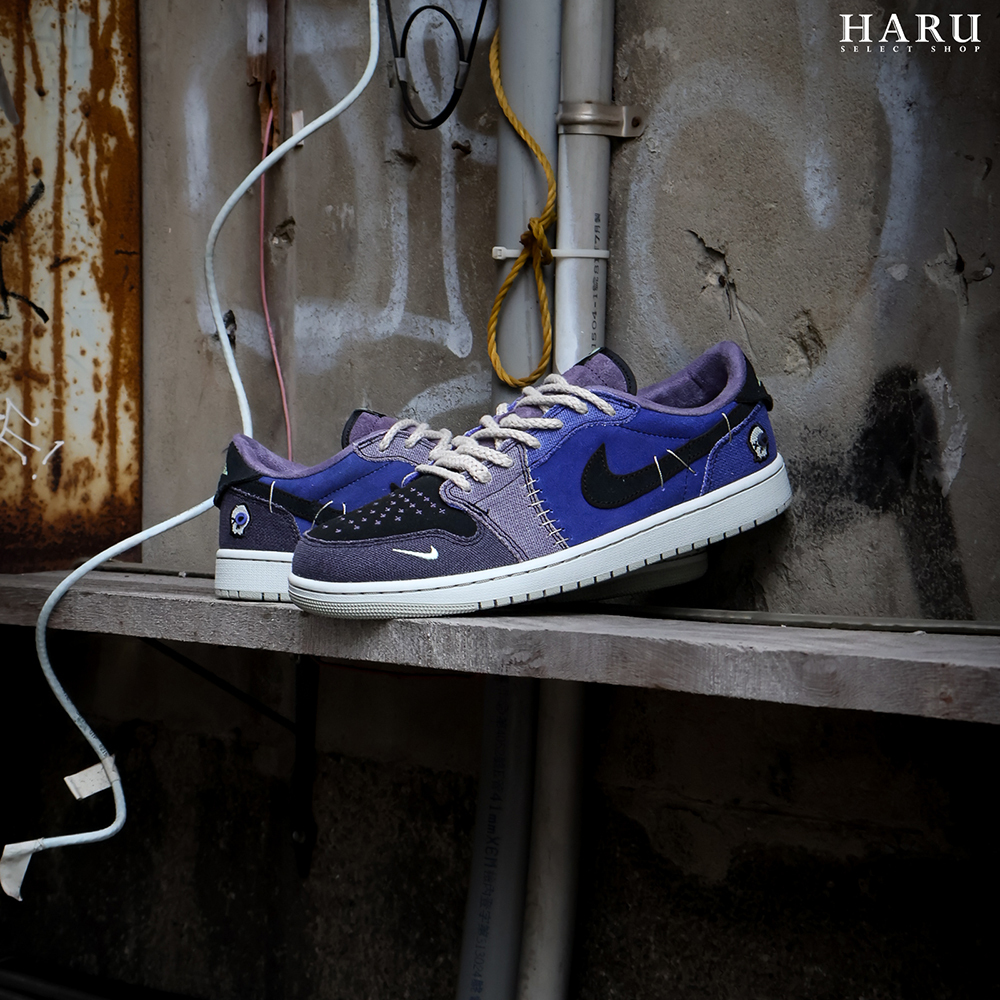 聯名款 Zion Williamson x Nike AJ1 Air Jordan 1 Low OG Regency Purple and Dark Raisin 巫毒娃娃 刺繡 編織麻繩鞋帶 IH2309-500