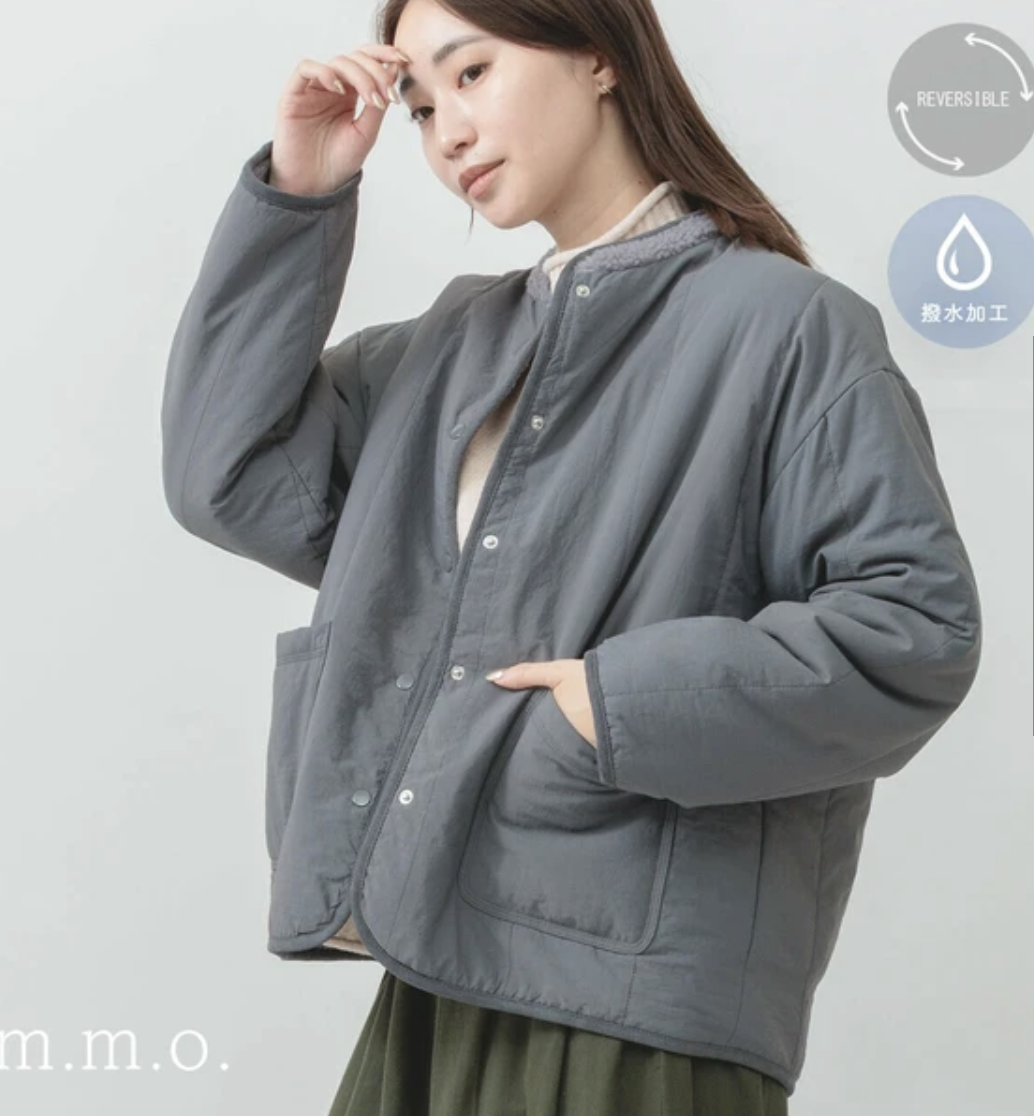 ｛預訂款｝雙面可穿絨毛 × 防潑水皺感拼接外套（3色入）【日本直送】