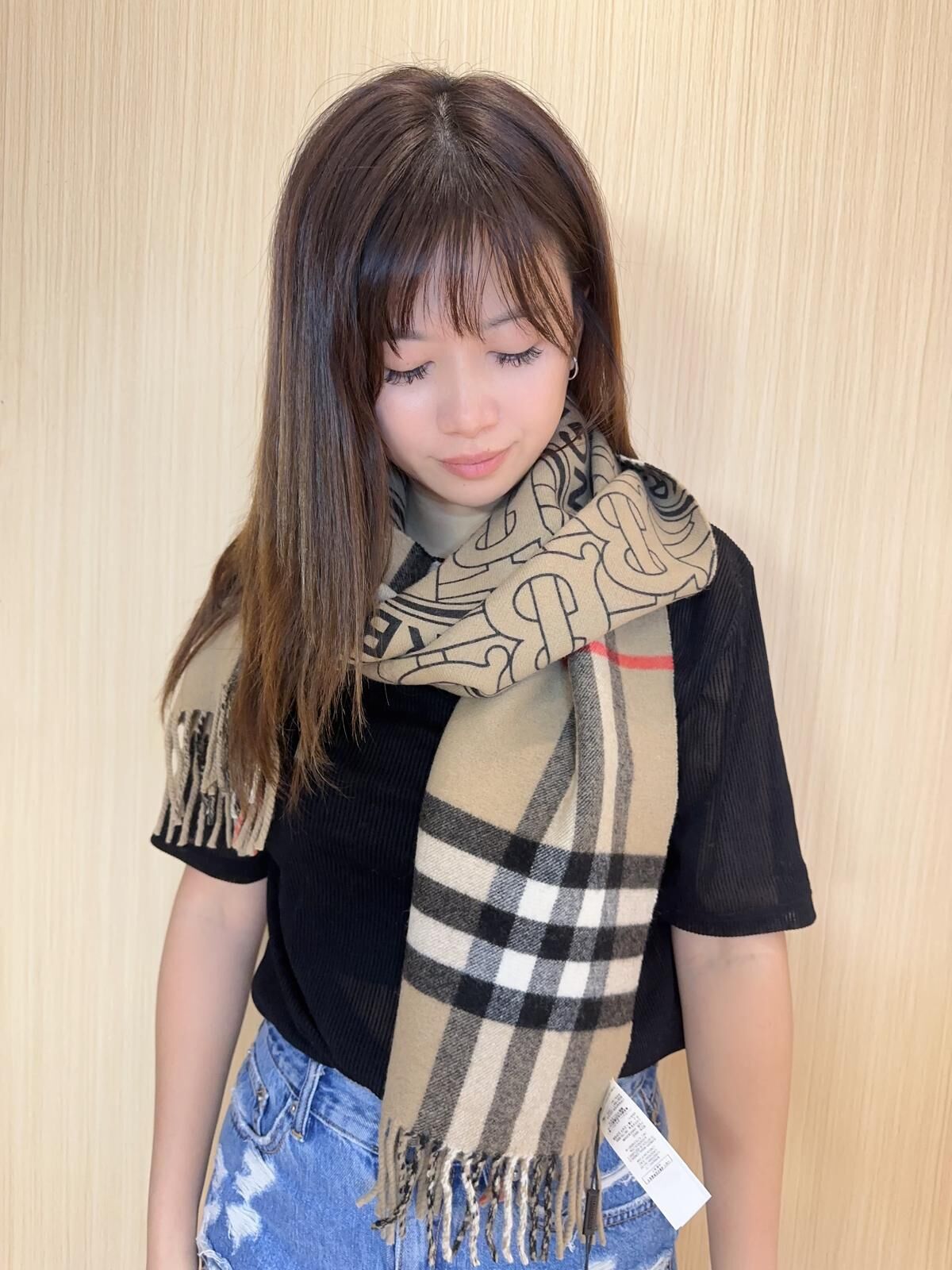 BBR 格仔 併 圓形logo 圍巾 Scarf