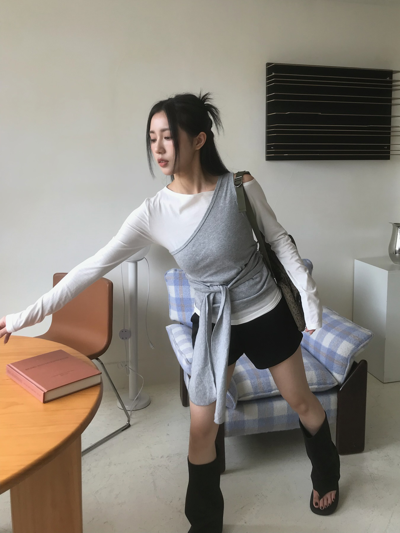 Mix Wrap Tee #上衣