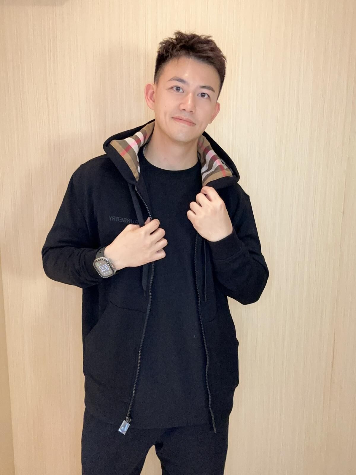 BBR 灰色 經典格仔帽 拉鍊外套 男女可穿