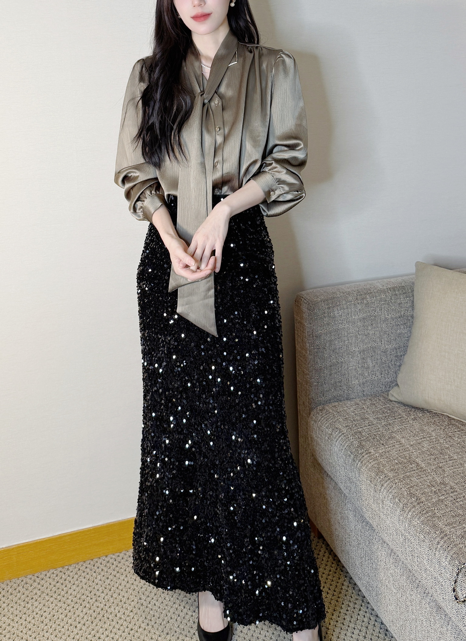 閃閃動人!全亮片魚尾裙