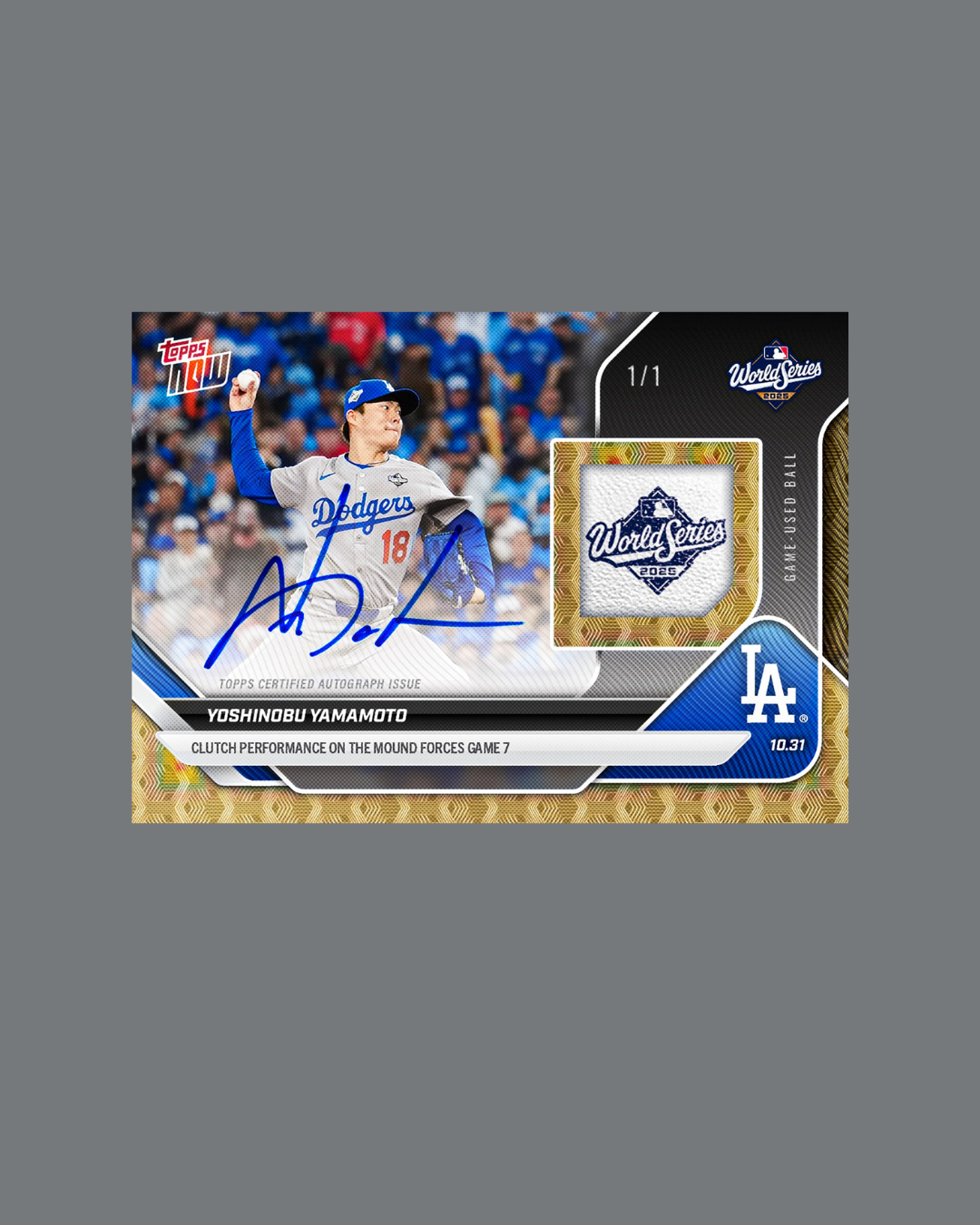 TOPPS NOW 球員卡 Yoshinobu Yamamoto 山本由伸 世界大賽 2025 MLB Topps NOW® - Card 916