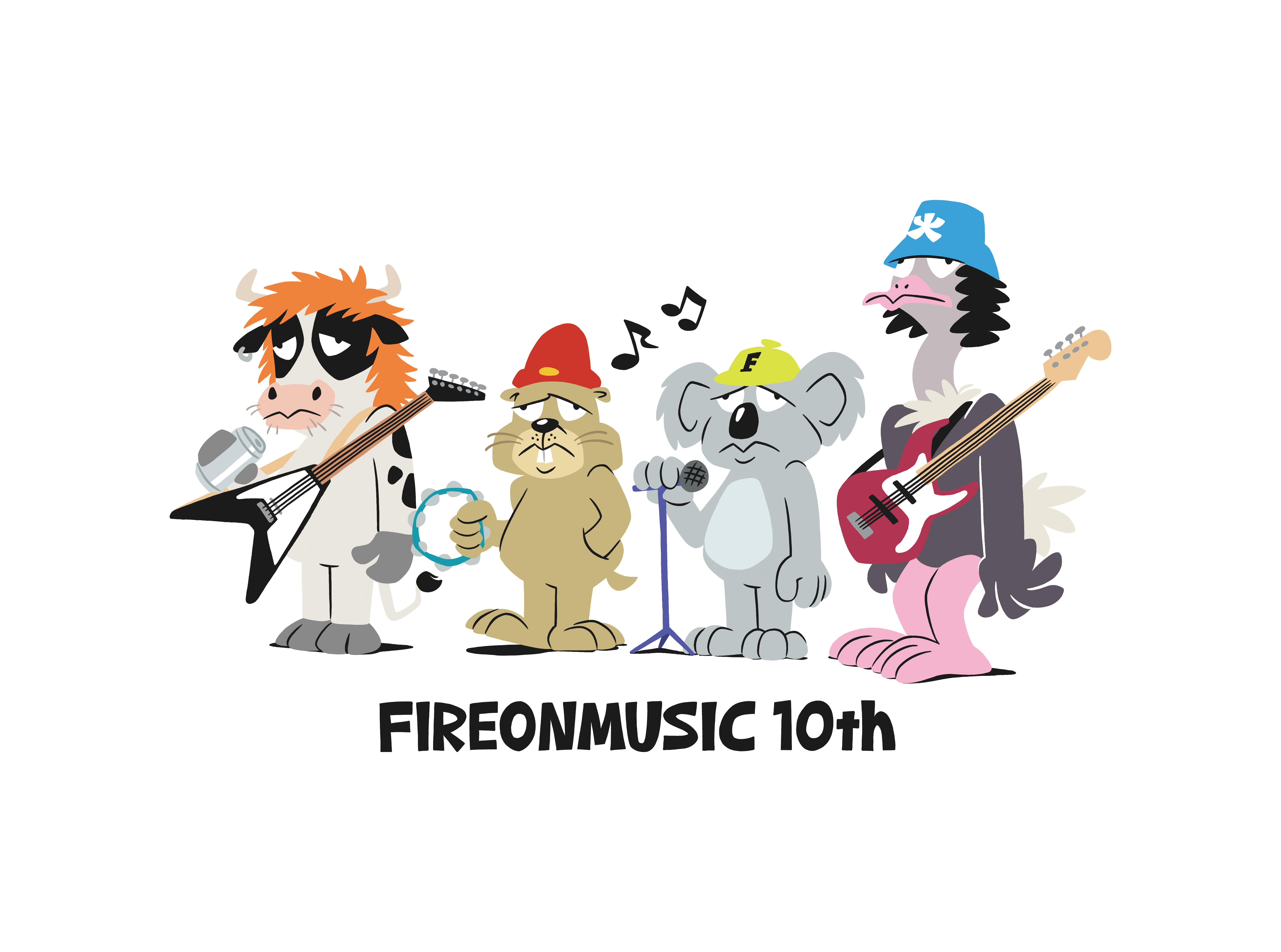 【 FIRE ON MUSIC 火氣音樂 】火氣音樂 x CITY PIG 十週年主視覺Tee