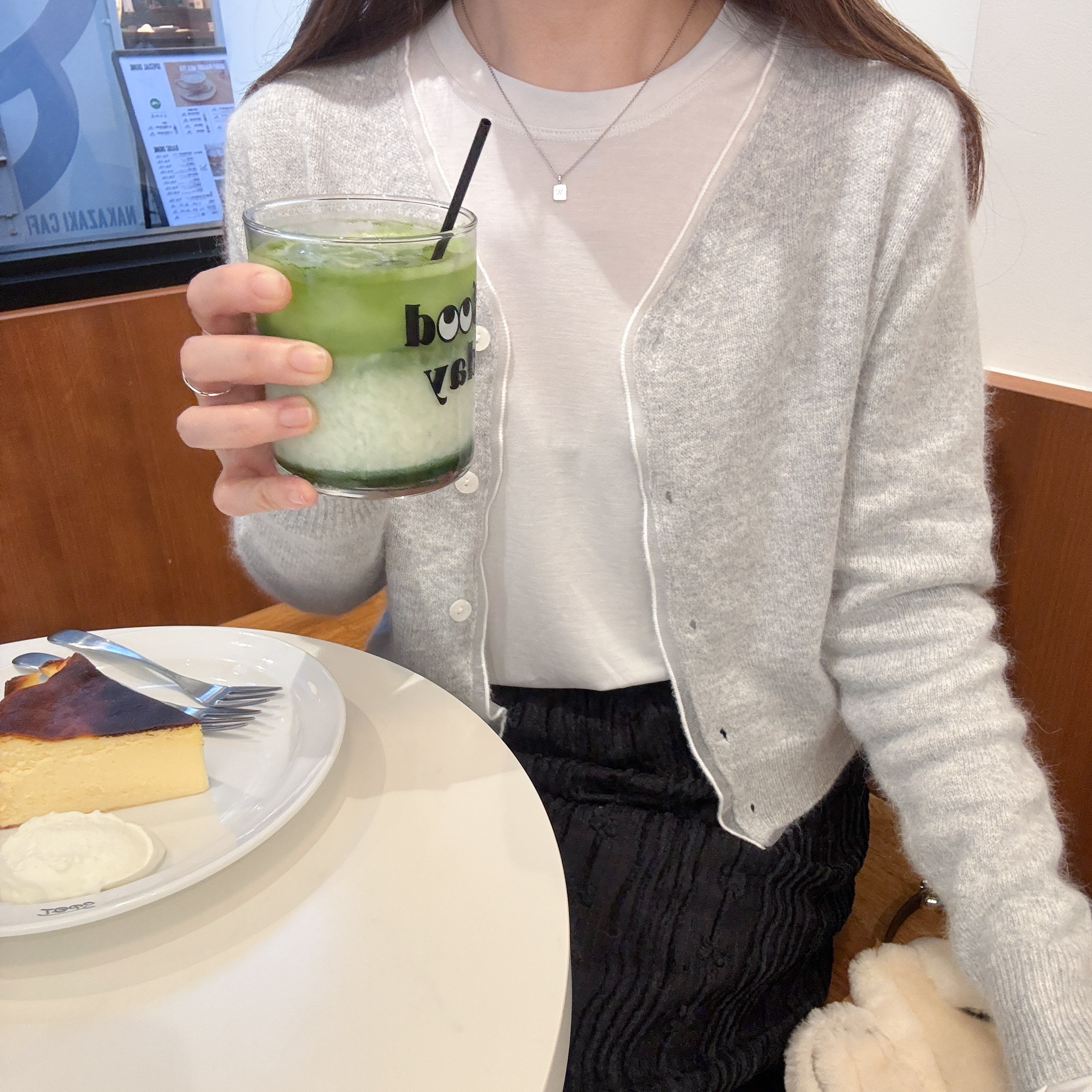 浣熊毛透視紗邊外套