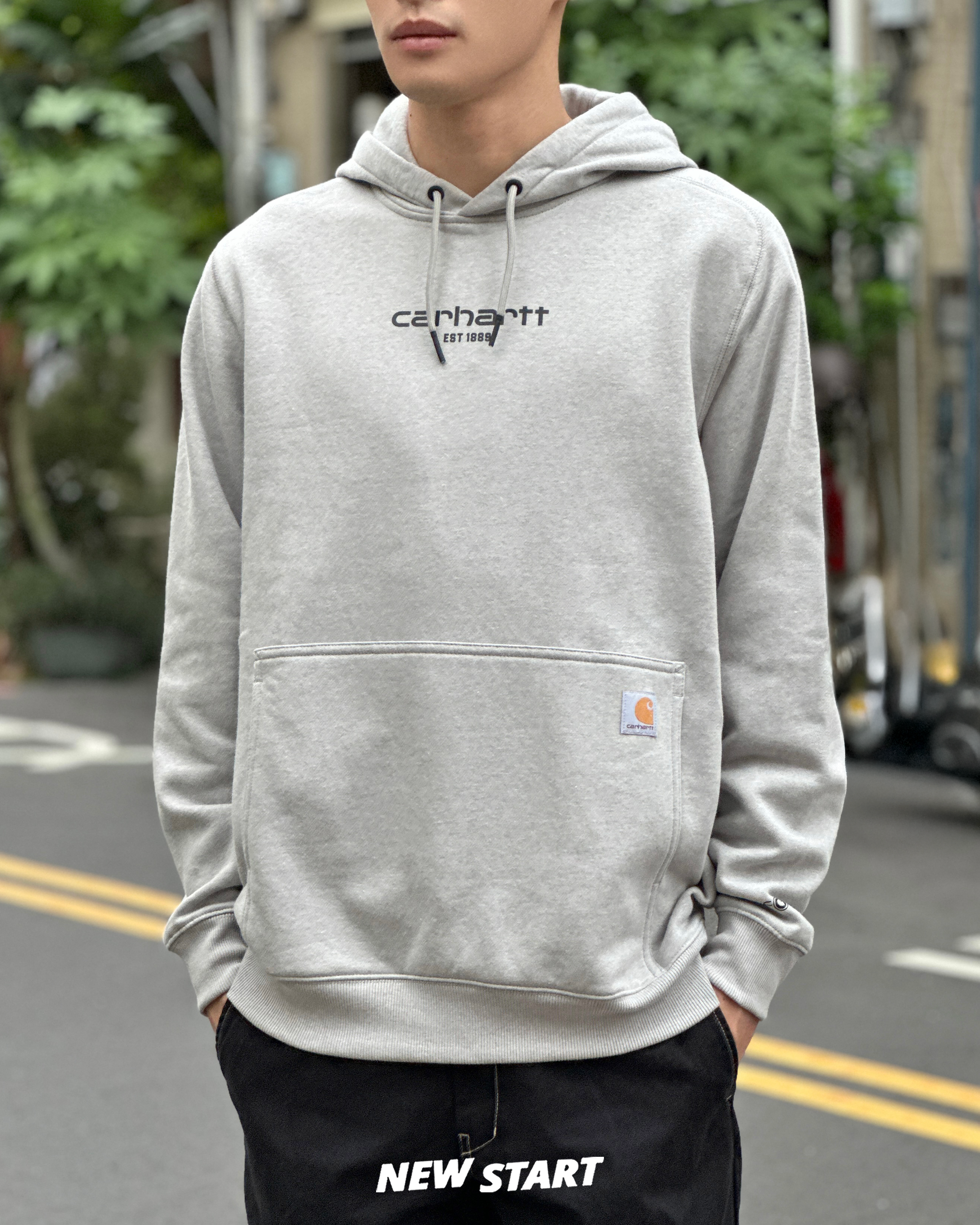 Carhartt 美版 胸前膠印字母 內刷毛 帽T 長袖上衣