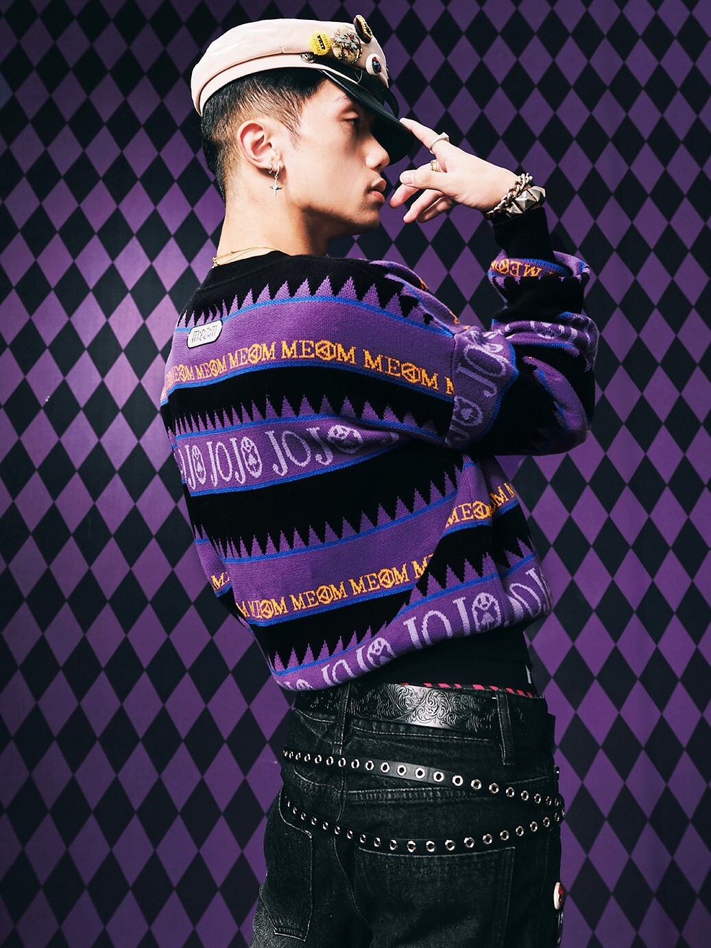 MEDM x JOJO的奇妙冒險 字母刺繡 休閒寬鬆 針織衫