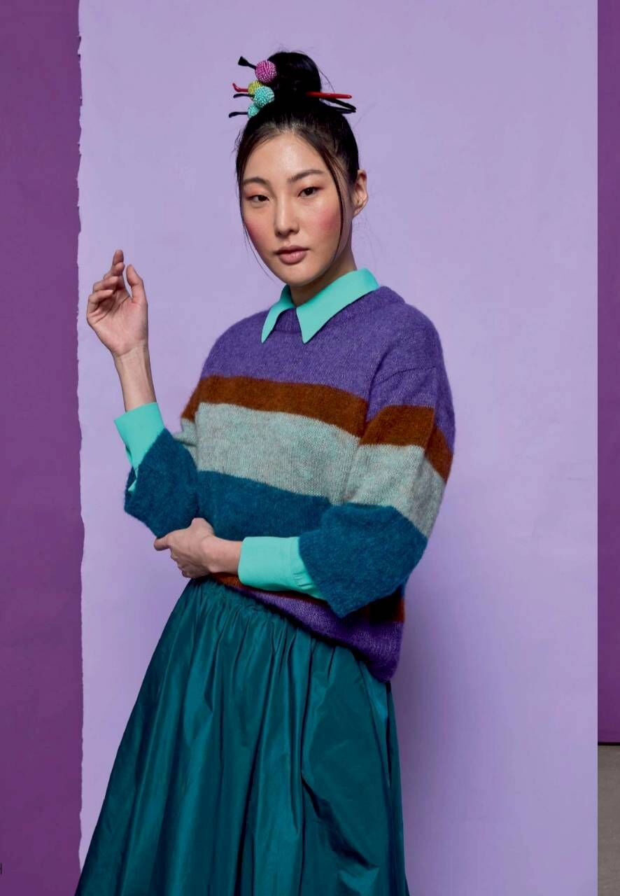 NIU 京都文藝漸層毛海長袖毛衣