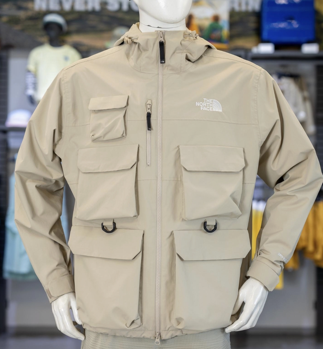 【OWN】The North Face 連帽外套 工裝 多口袋 黑標 防風 防水 DRYVENT 不分男女 卡其