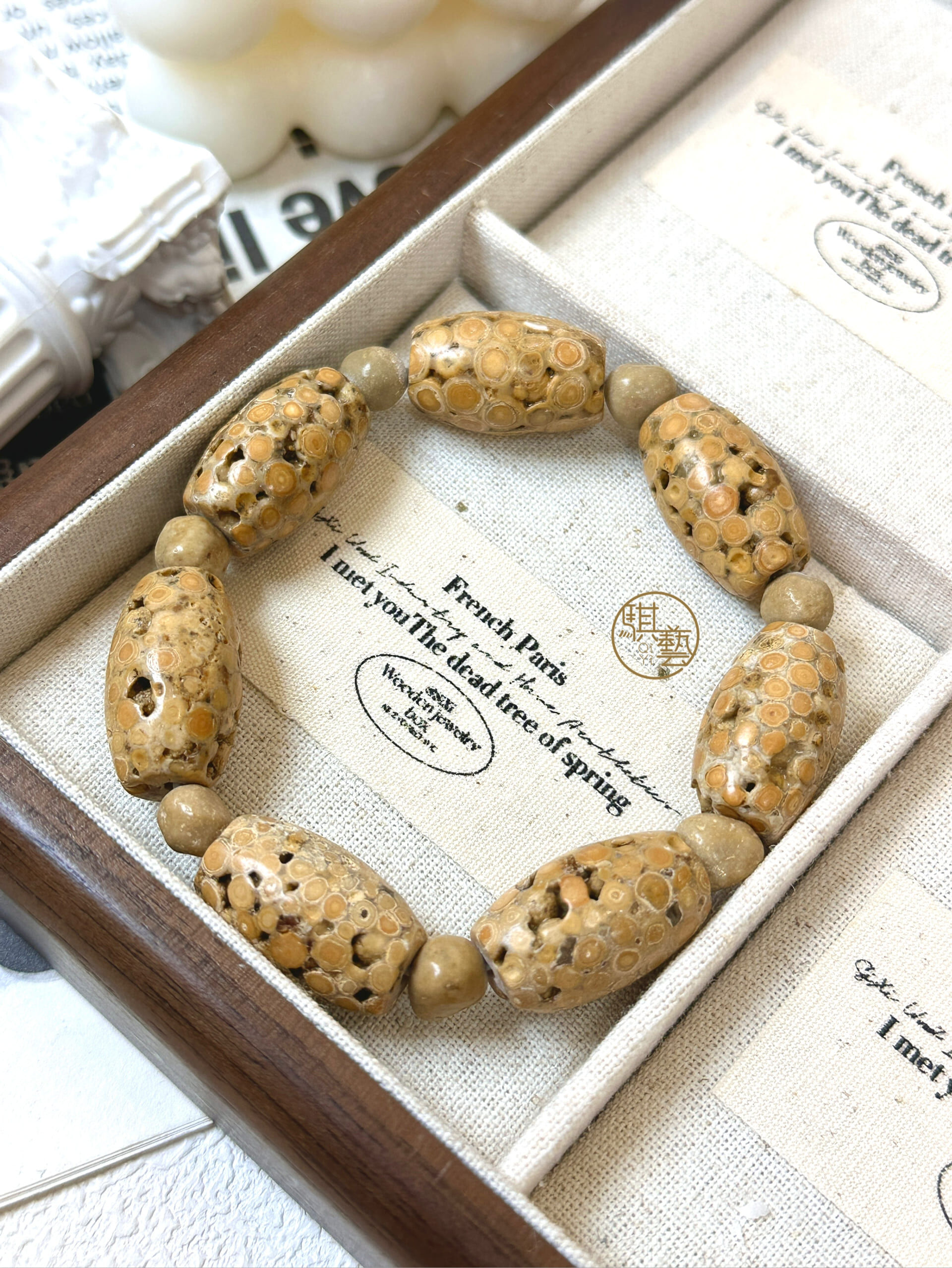 年輪魚子舍利手串｜聚氣穩財・沉靜平衡之石