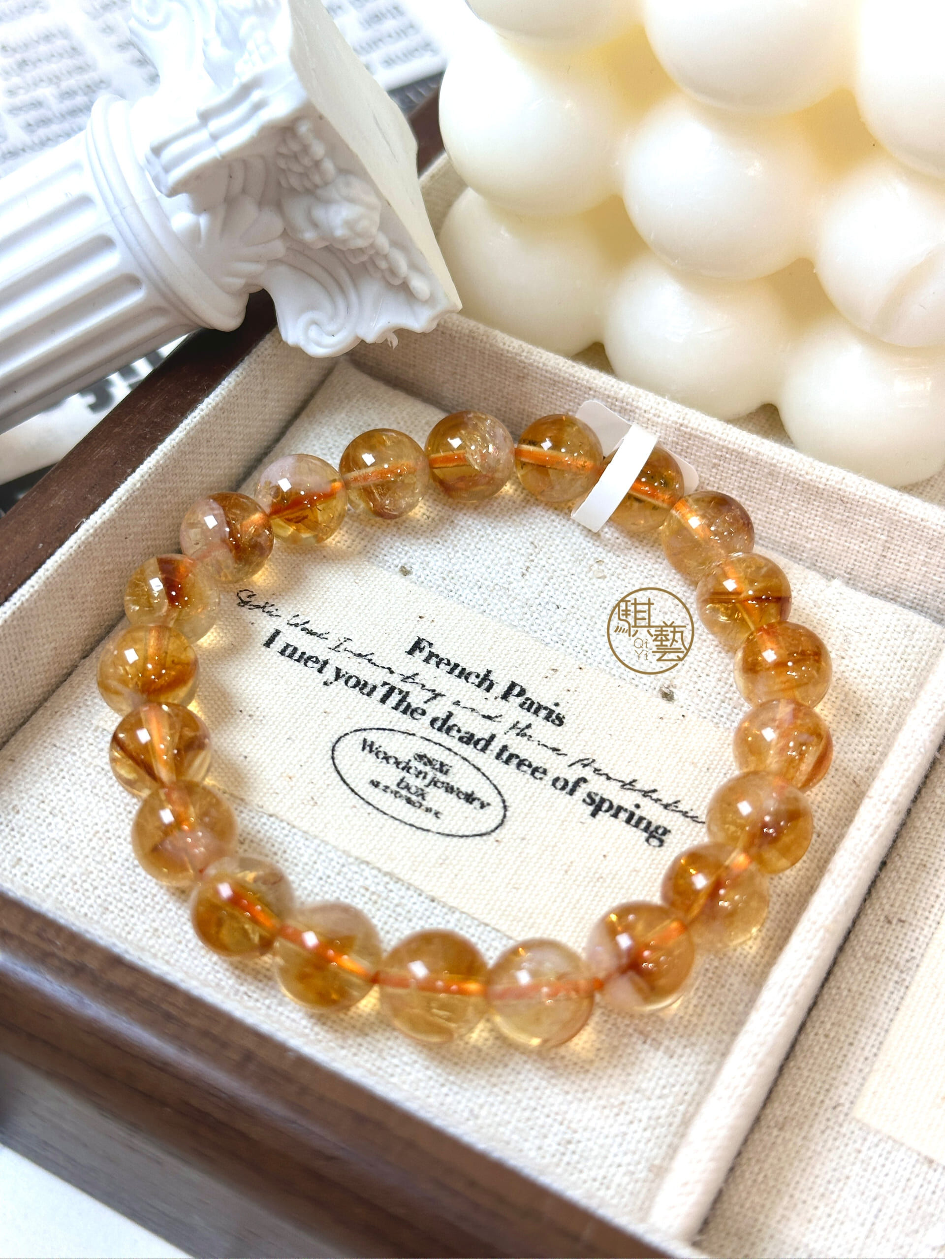 奶蓋黃水晶手串｜柔光聚財・穩定自信之石