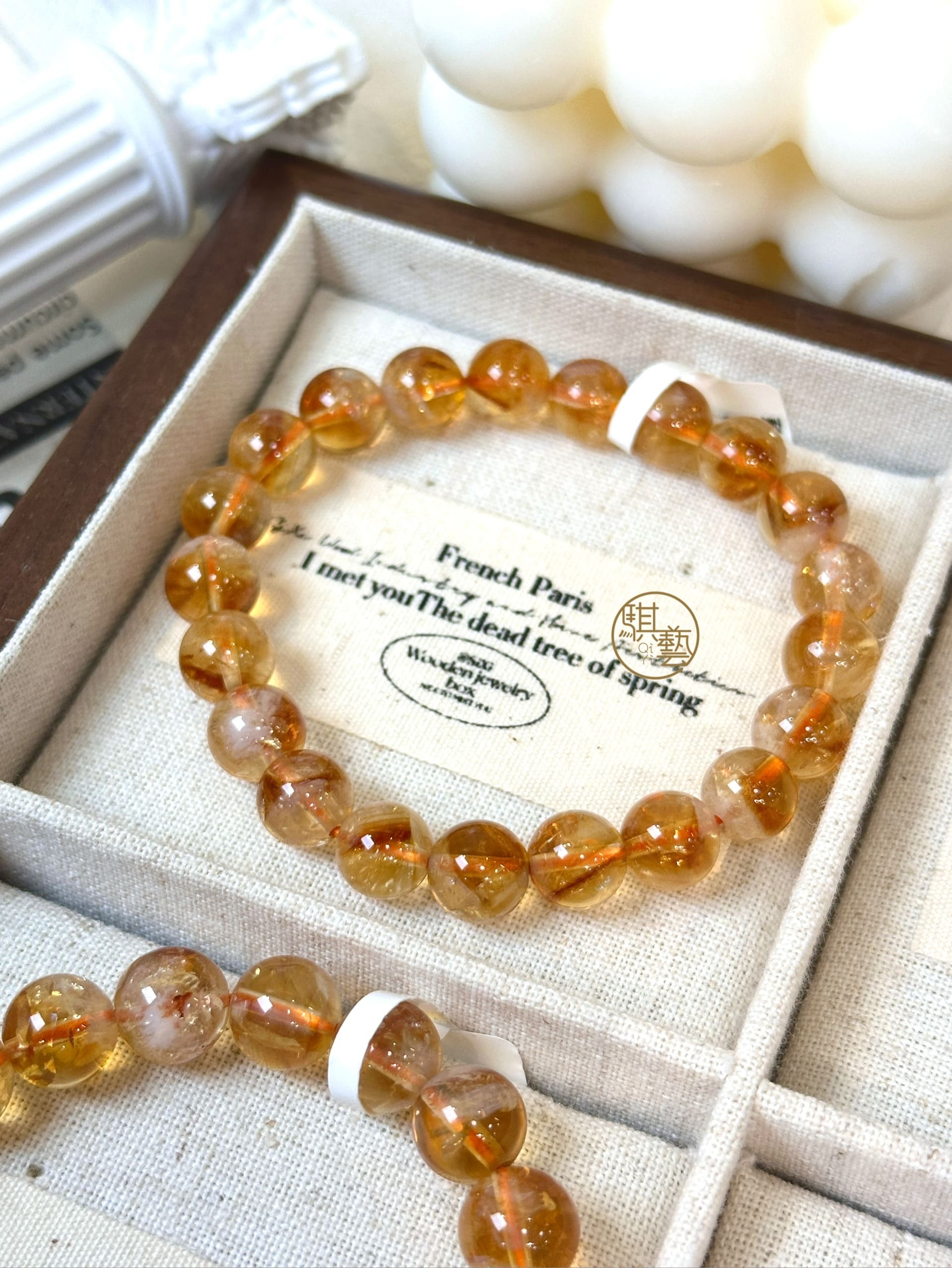 奶蓋黃水晶手串｜柔光聚財・穩定自信之石