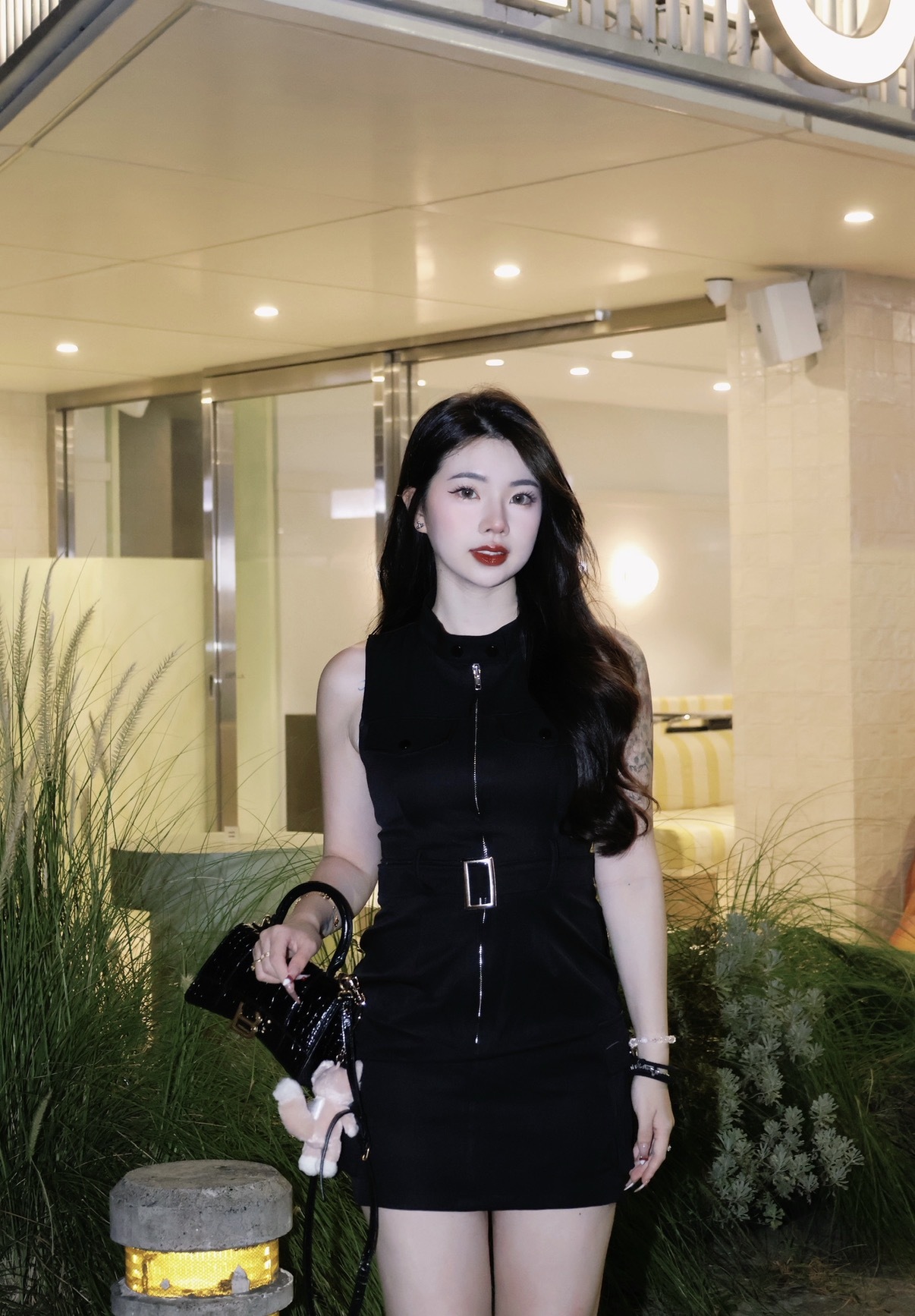 御姐連身皮帶裙🖤