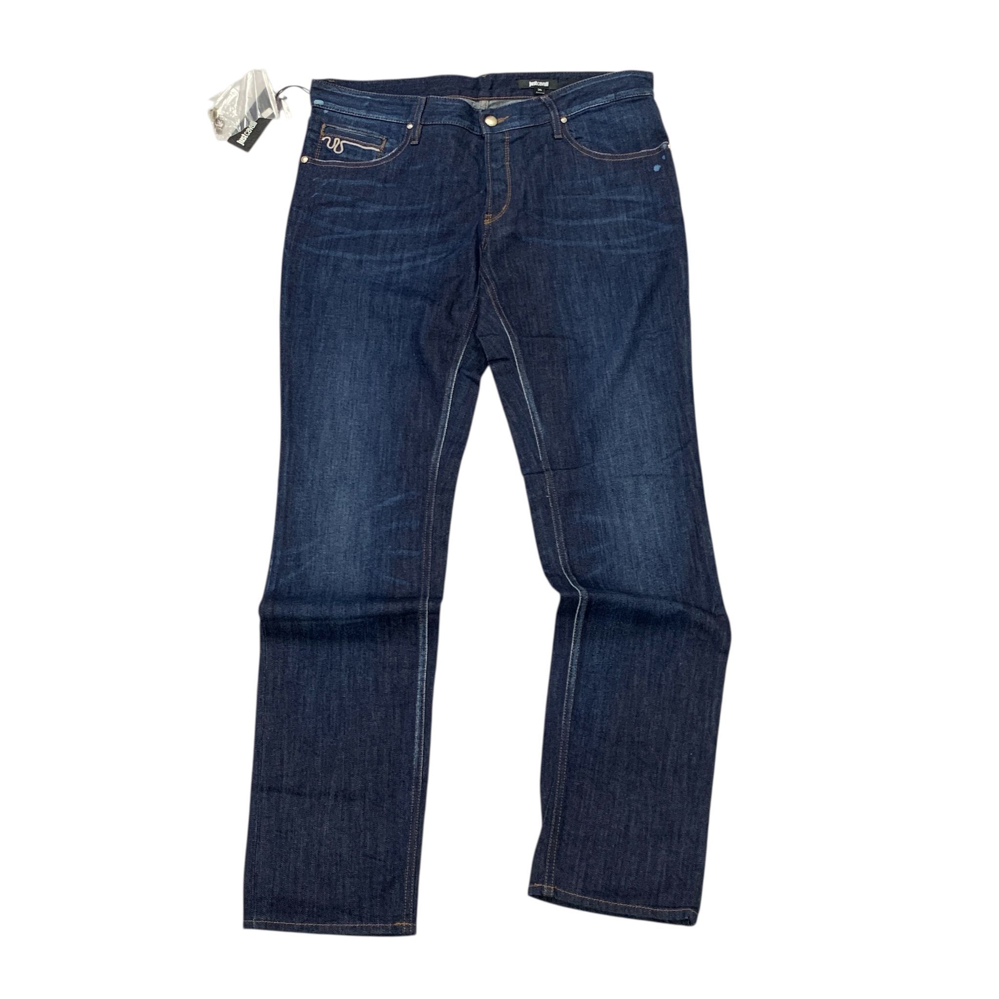 限時清倉價!!!全新JUST CAVALLI 深藍色牛仔褲 36碼 SO1LA0019 N30259 #BRAND NEW #香榭站正品