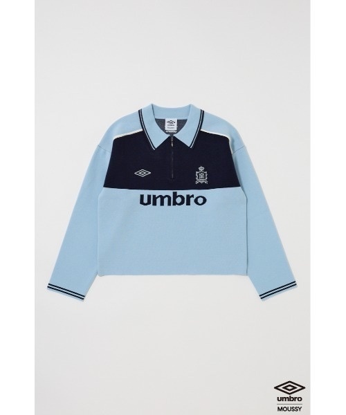MOUSSY / UMBRO HALF ZIP TEAM KNIT SHIRT