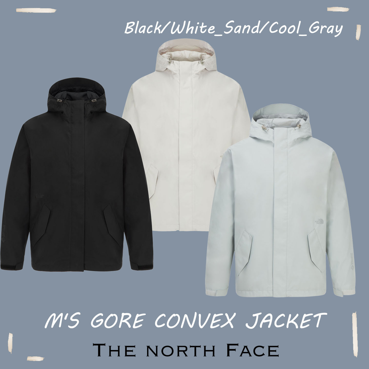 【OWN】The North Face 連帽外套 Gore Tex 防風 防潑水 外套 不分男女 黑色 冷灰 海鹽白