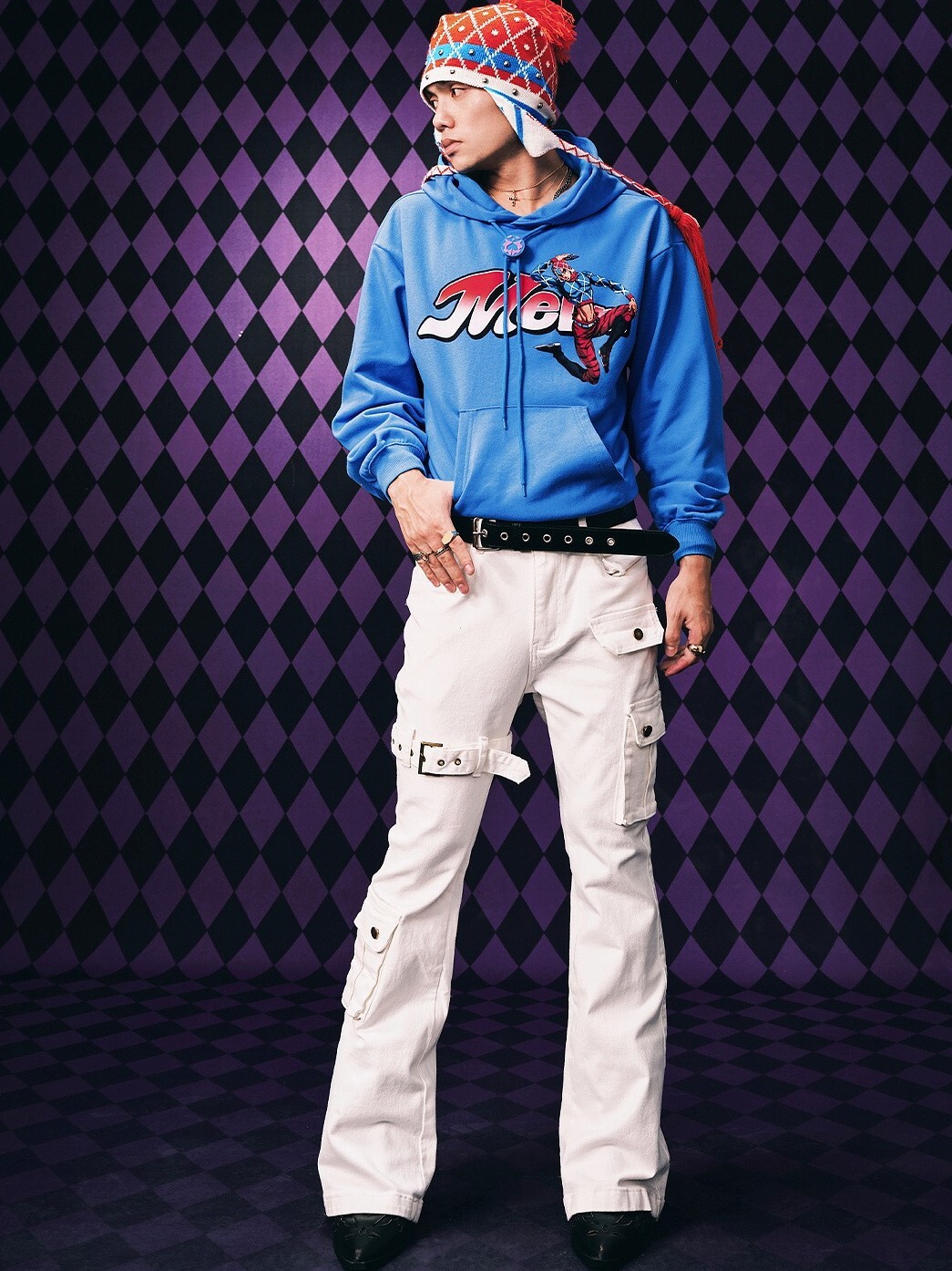 MEDM x JOJO的奇妙冒險 基礎款動漫印花 抽繩帽T