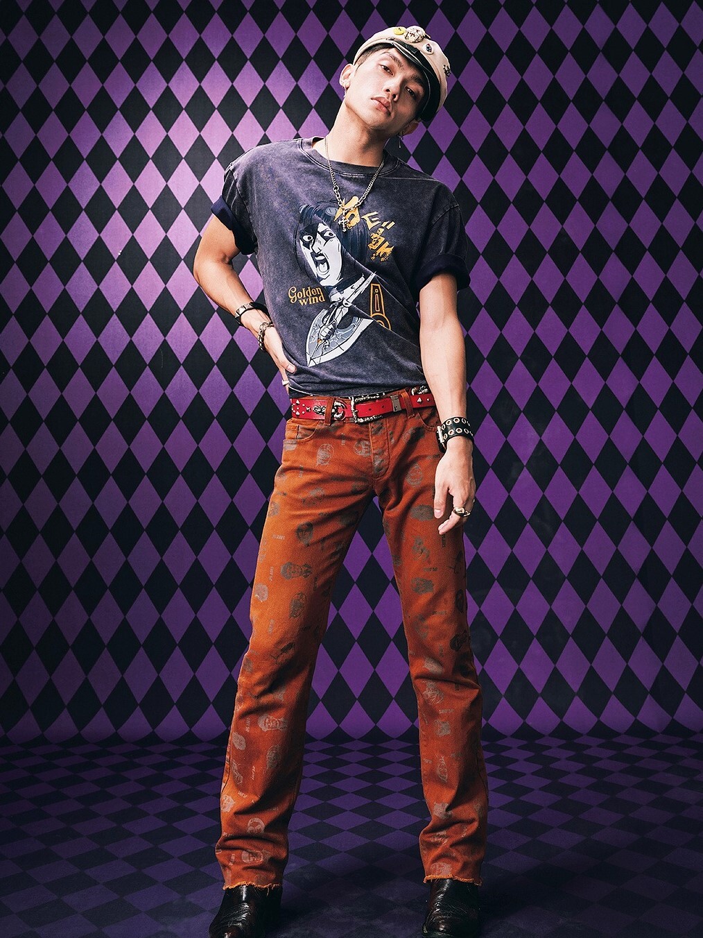 MEDM x JOJO的奇妙冒險 水洗復古做舊 蟲箭 休閒短袖T