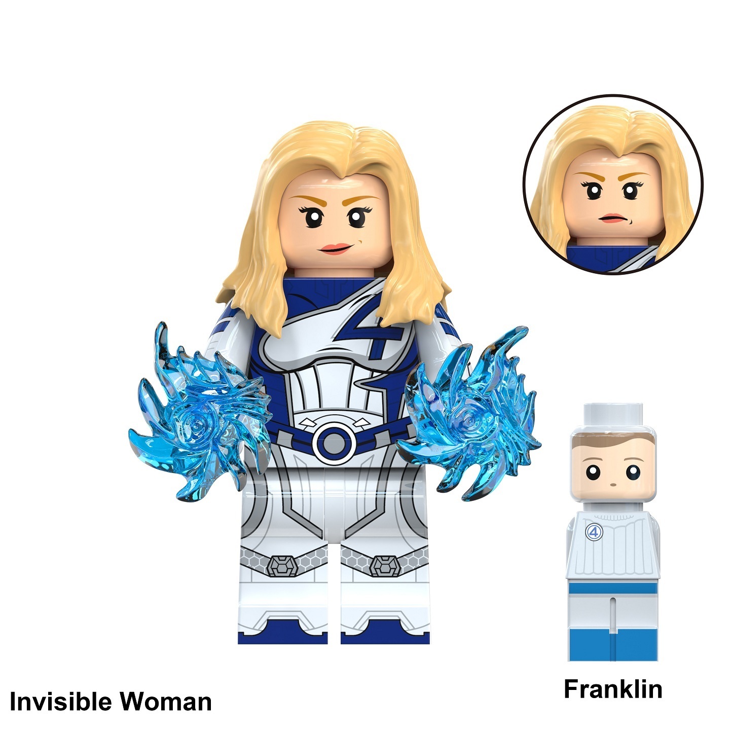 The Fantastic Four Invisible Woman Custom Minifigures Minifigs Fit Lego TV6213 TV1111