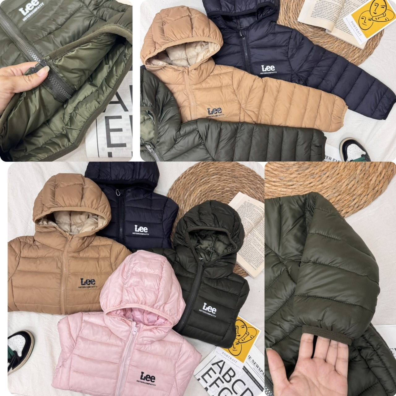 兒童Lee橫間車花夾棉拉鏈外套-2502610