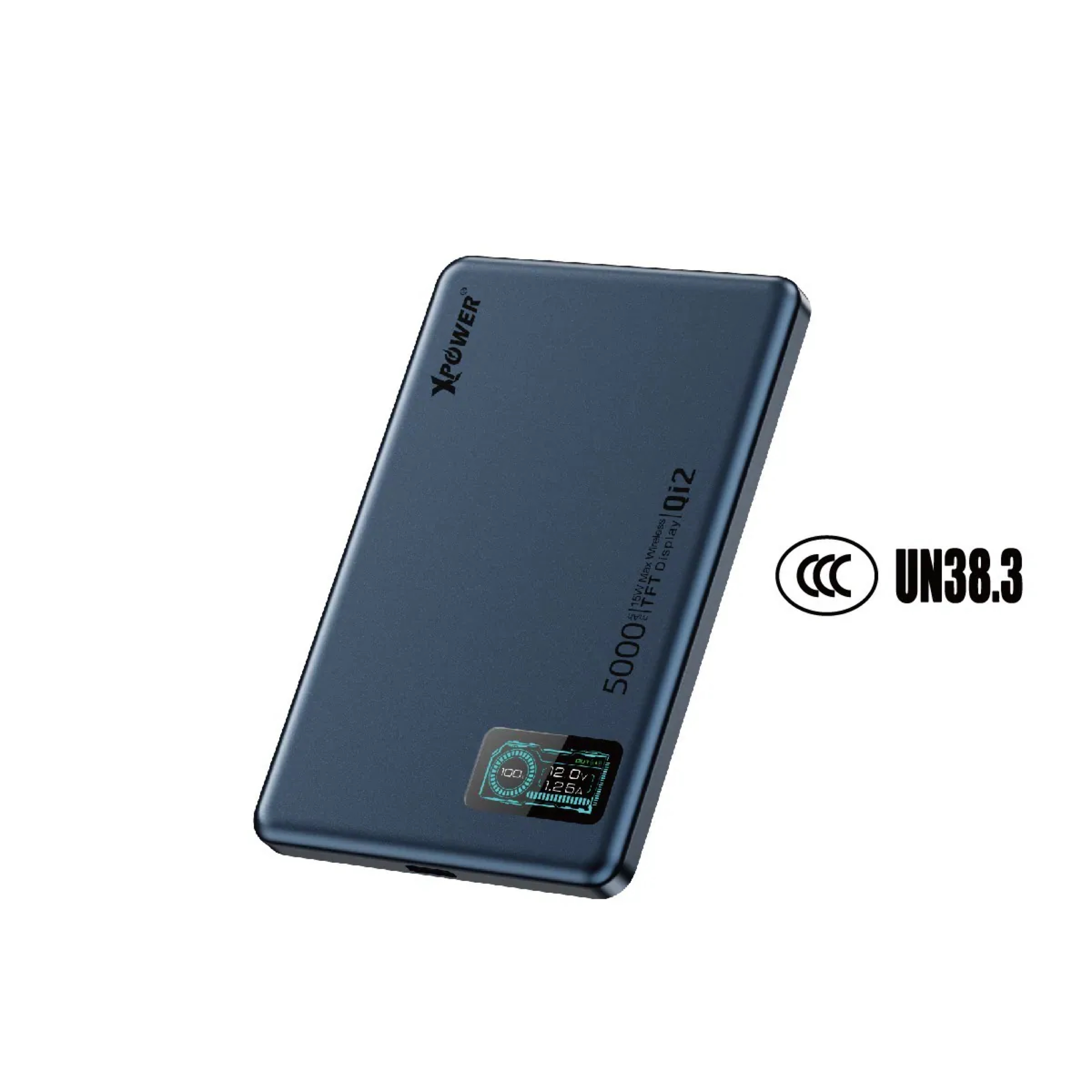 XPower MagDigita5² 第2代彩屏顯示磨沙玻璃外殼 5000mAh PD3.0+QI2 磁吸移動電源 (3C認證版)