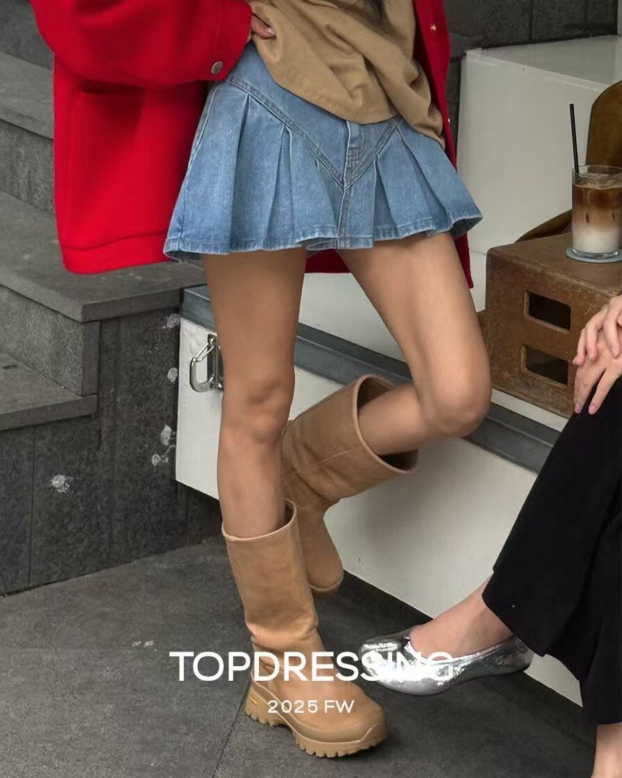 牛仔A字寬折短褲裙