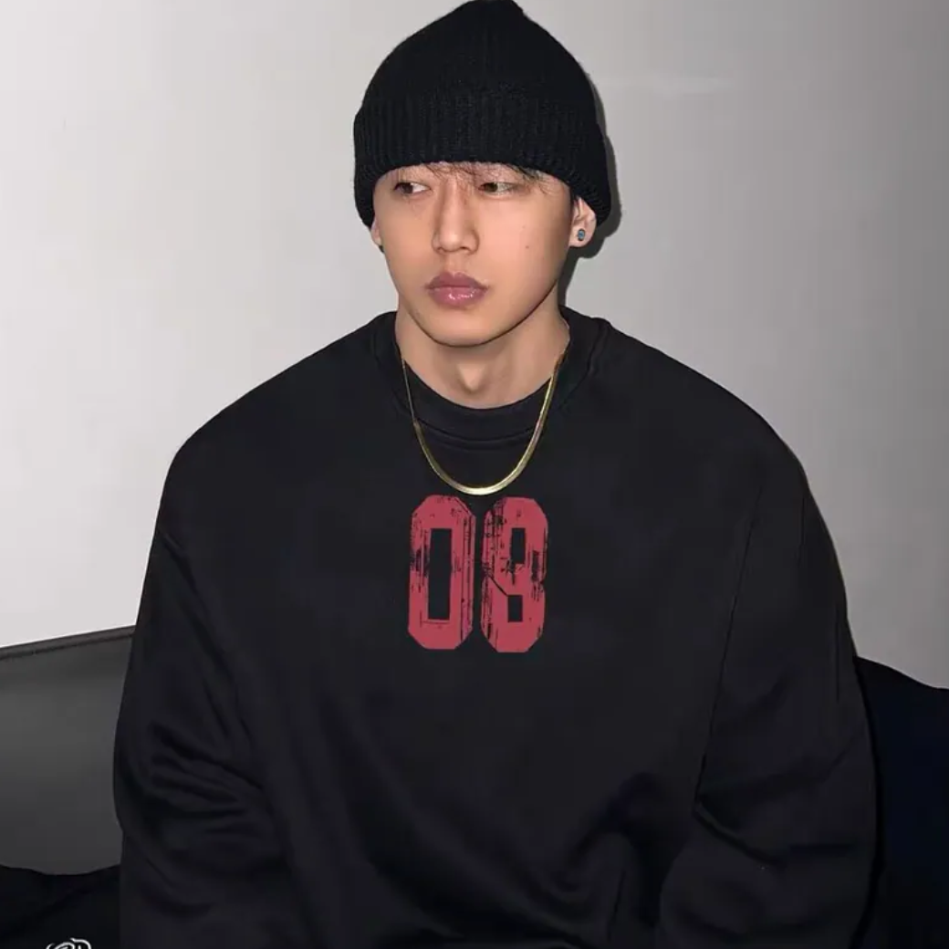 美式字母長袖大學T