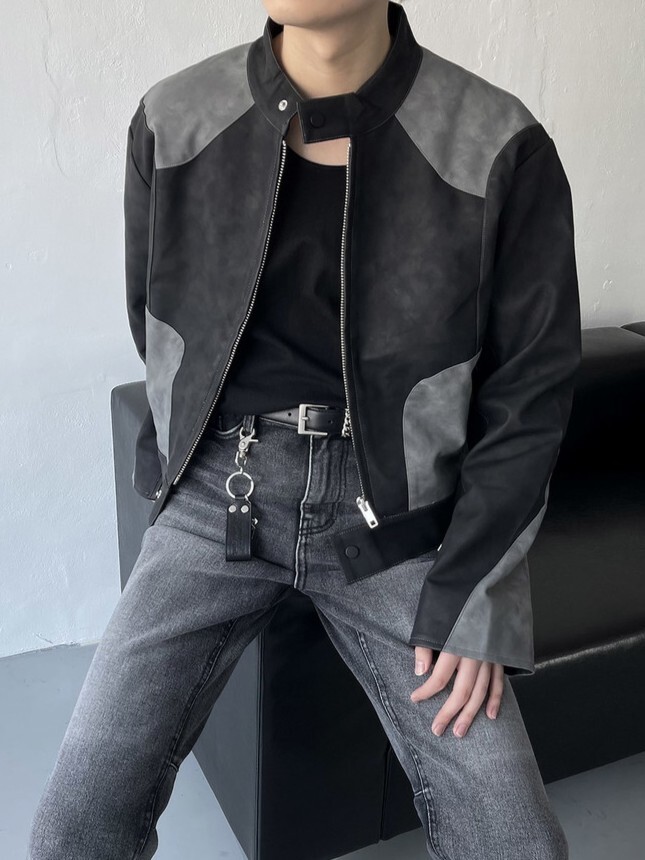 (韓國獨家特價)珍寶皮革賽車短款夾克