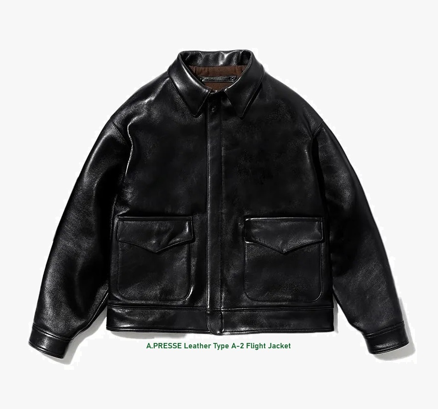 A.PRESSE 2025 A/W LEATHER TYPE-2 FLIGHT JACKET (25AAP-01-12) - PRE ORDER ITEM (預訂中)