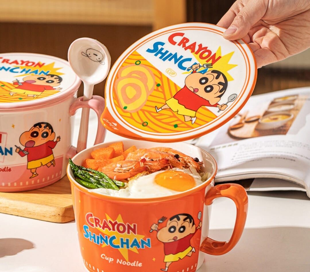 【預購】蠟筆小新碗～開吃！🍜 摩登主婦日式陶瓷泡麵碗
