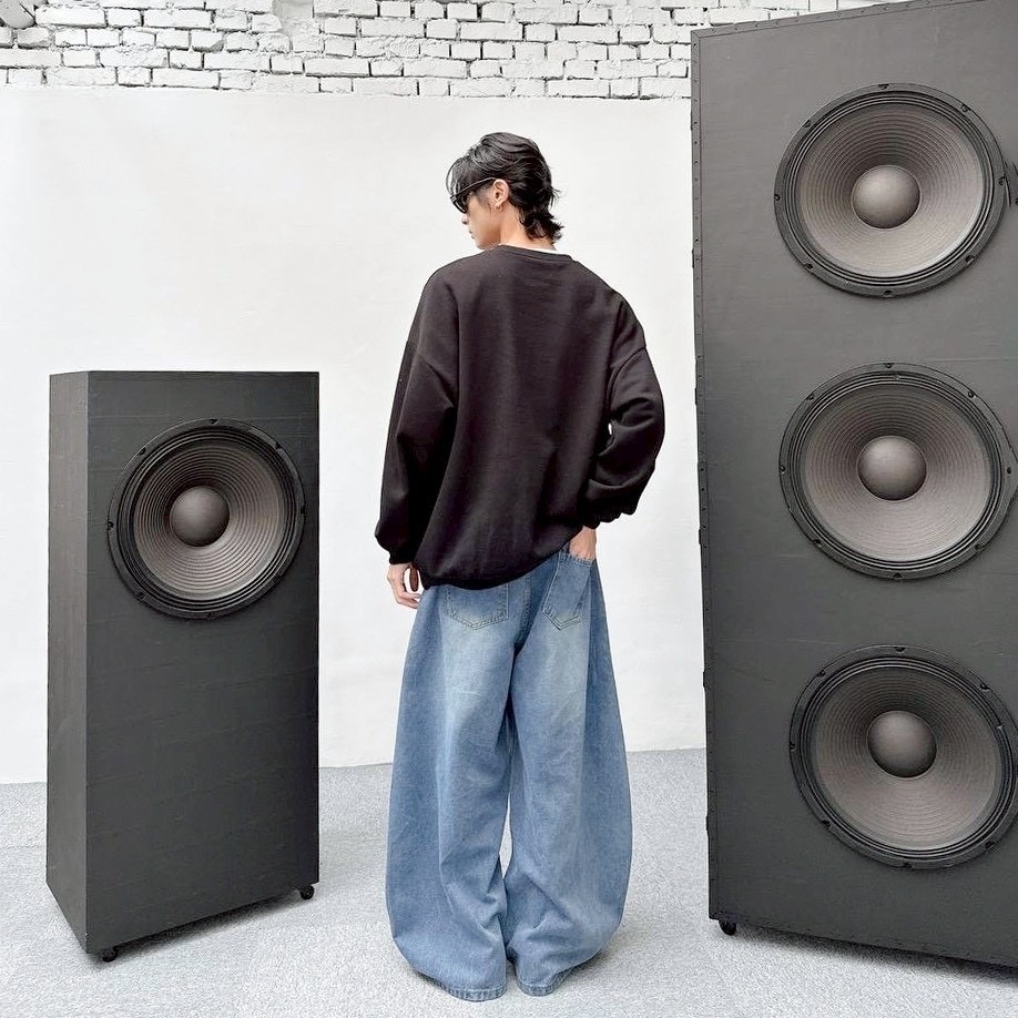 刷白 百搭 男女 彎刀 牛仔 長褲 彎刀褲