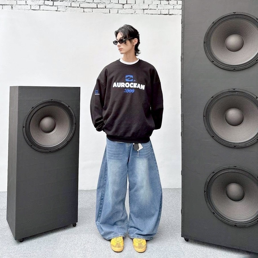 刷白 百搭 男女 彎刀 牛仔 長褲 彎刀褲