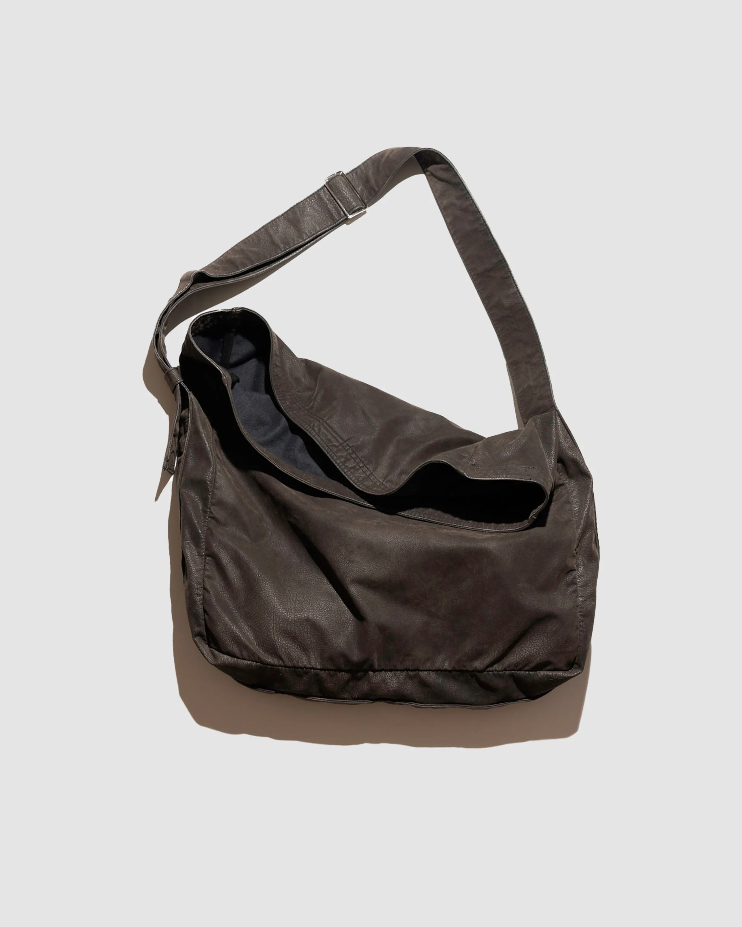 YANGI Vintage Washed Faux Leather Crossbody Bag