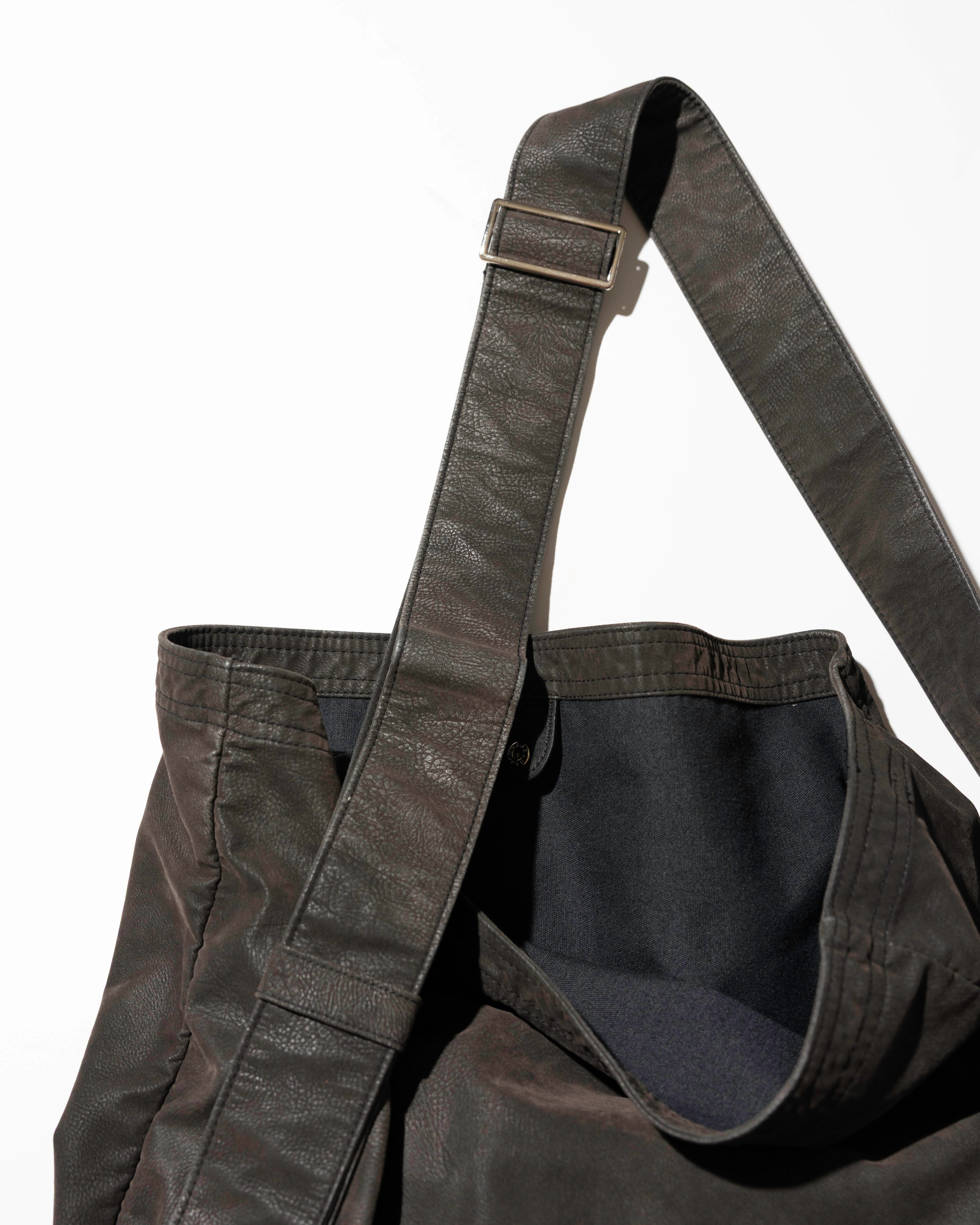 YANGI Vintage Washed Faux Leather Crossbody Bag