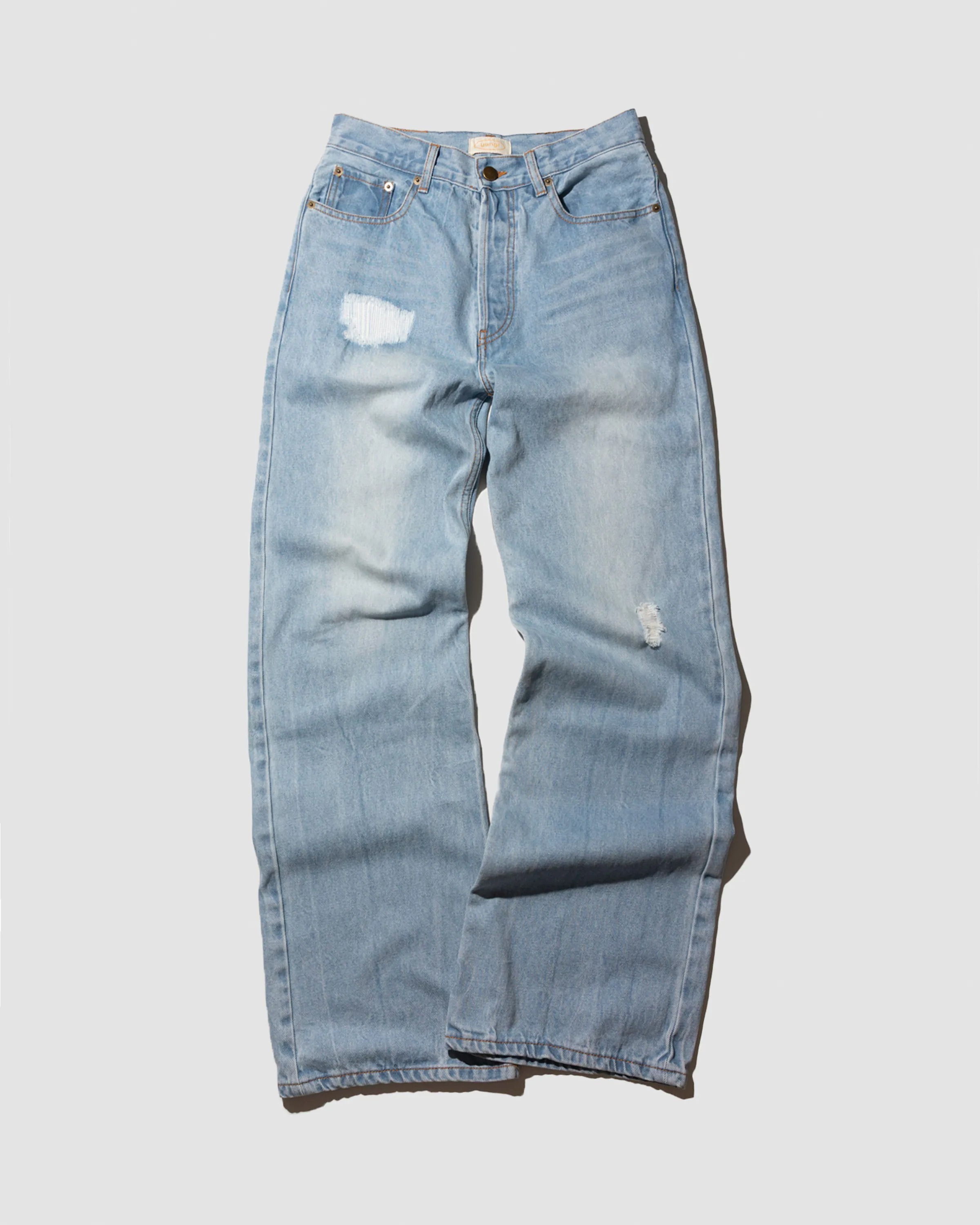 YANGI Vintage Washed Denim Trousers