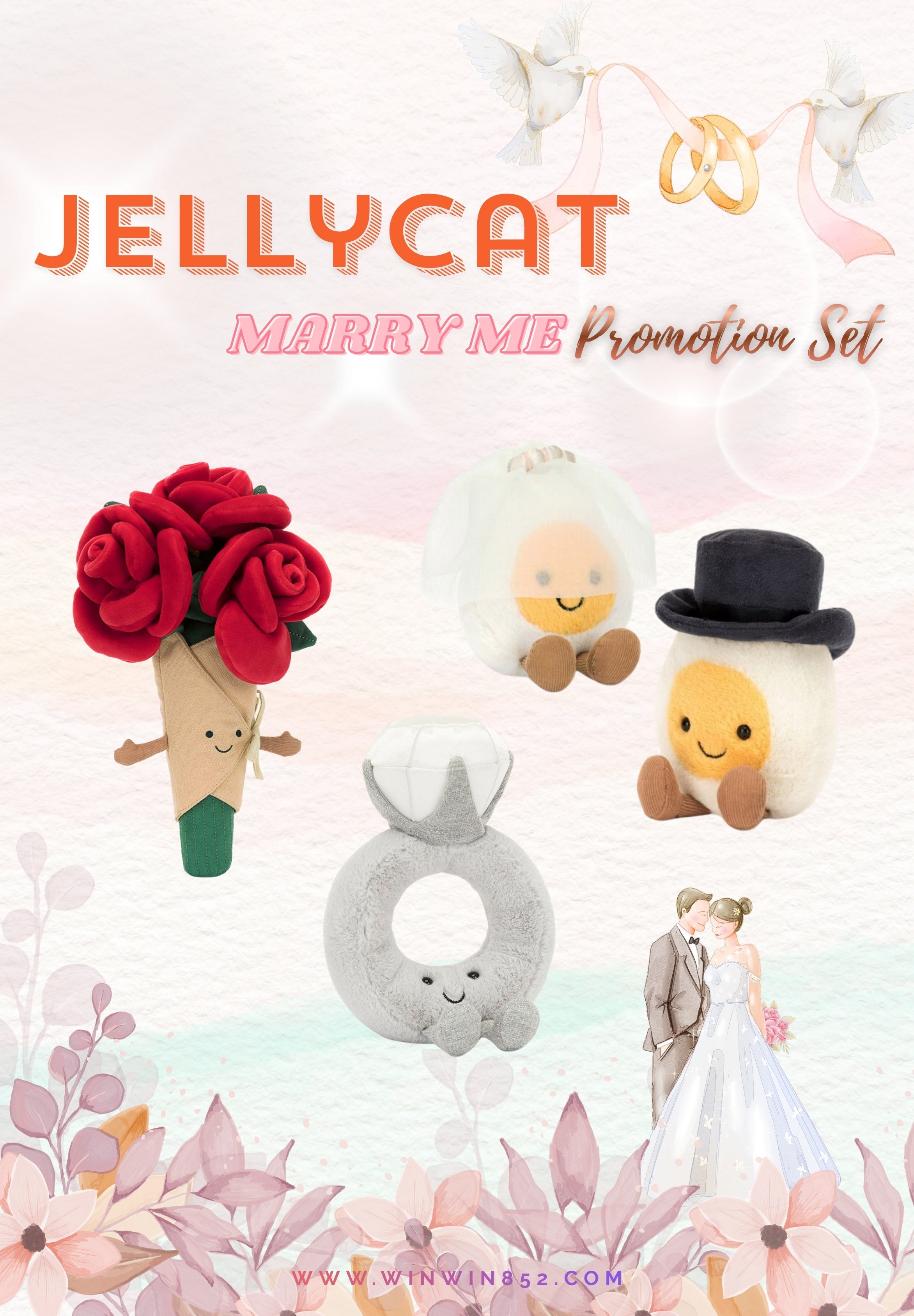 Jellycat Amuseables Marry Me Promotion Set