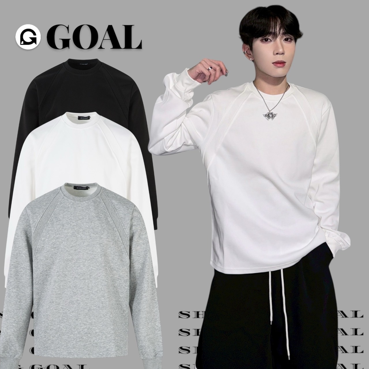 (GOAL) 美式重磅解構長tee aw25040