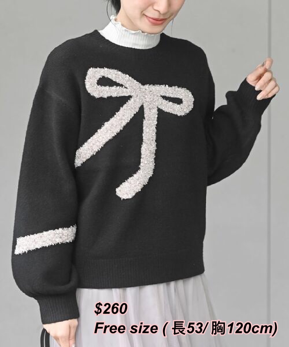 31/10 日系女裝 大蝴蝶結冷衫/3 色