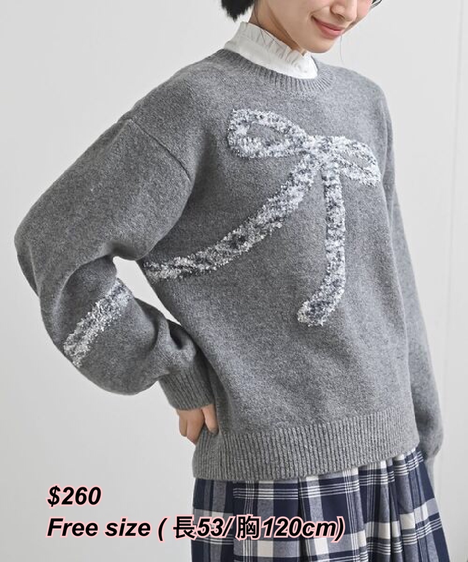 31/10 日系女裝 大蝴蝶結冷衫/3 色