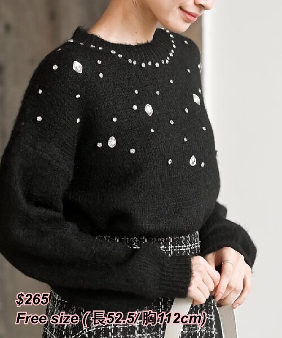 31/10 日系女裝 閃石圖案冷衫/2色