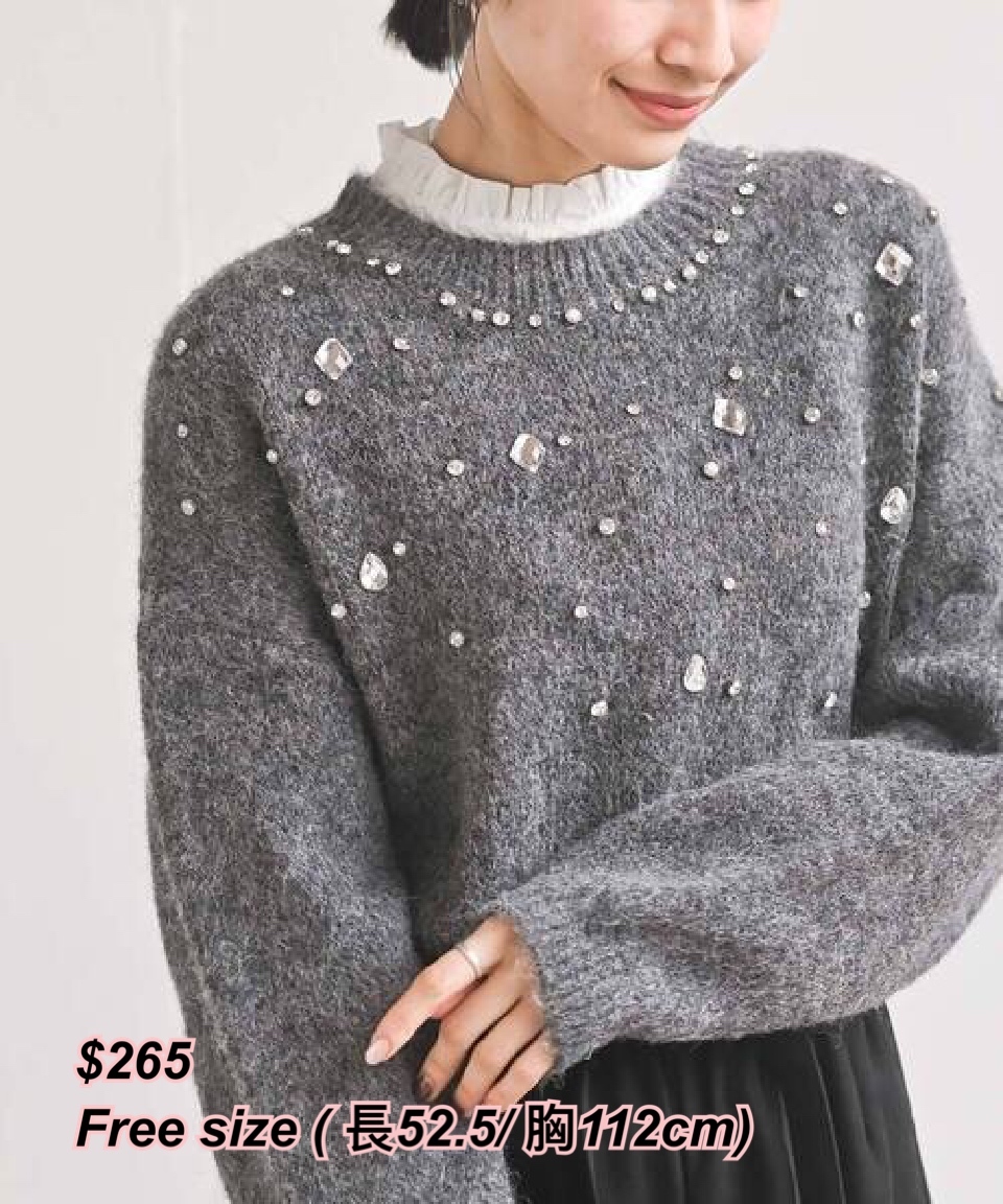 31/10 日系女裝 閃石圖案冷衫/2色