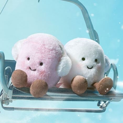 JELLYCAT 耳罩棉花糖 Amuseables Toastie Pink and White Marshmallows