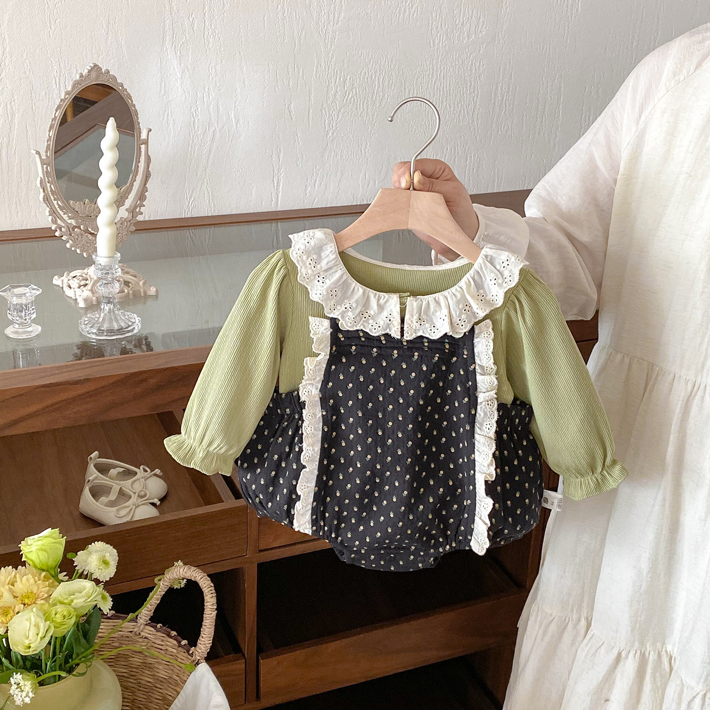 田園風橘子吊帶包屁套裝(66-90)