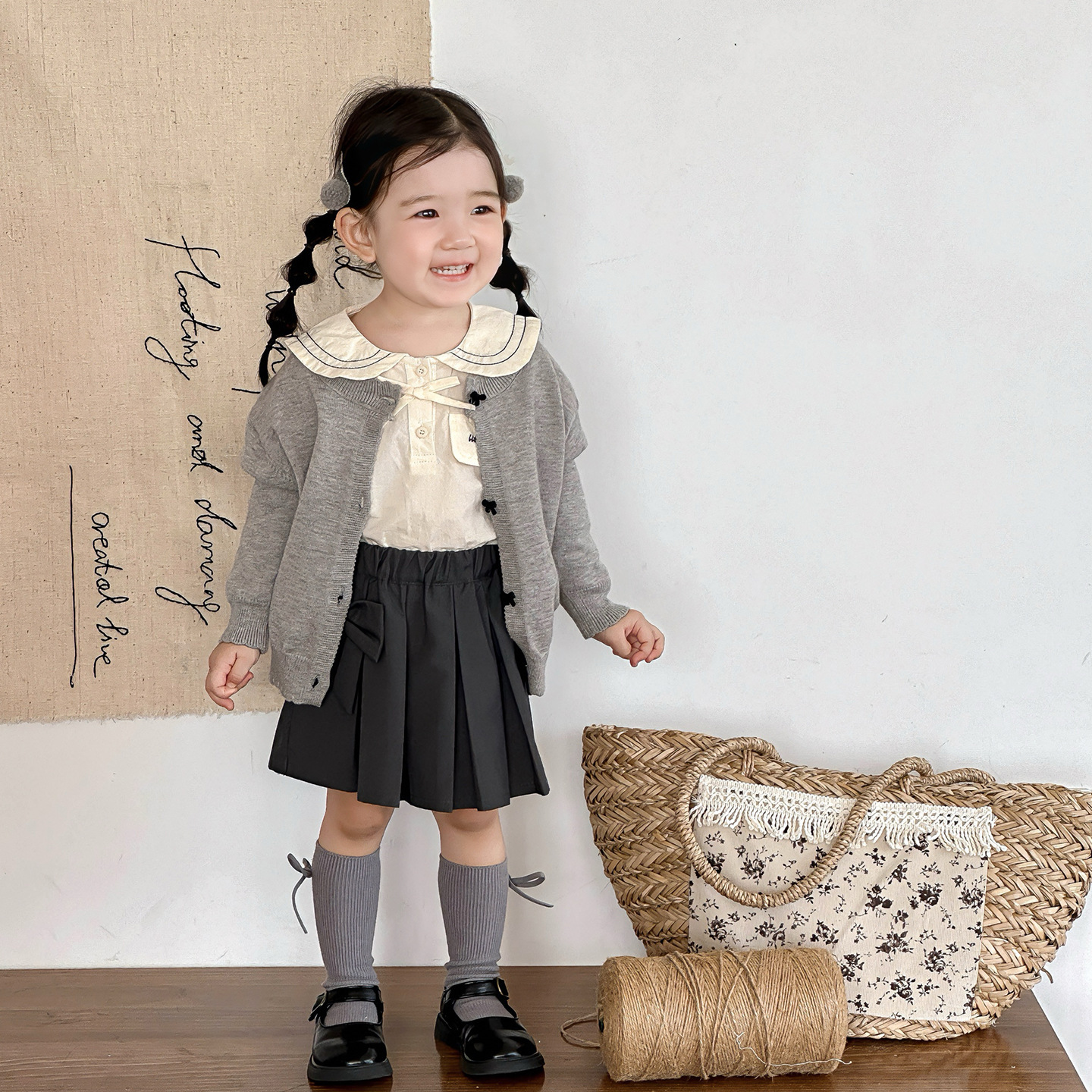 學院風襯衫百褶裙套裝(73-100)