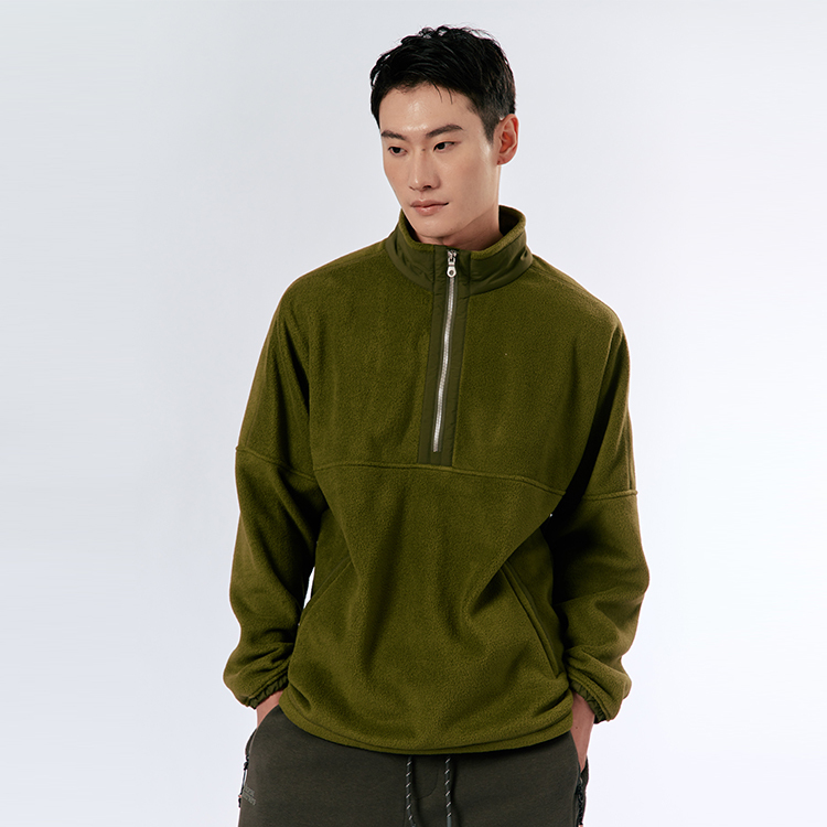 中性半開襟刷毛上衣_KAMET