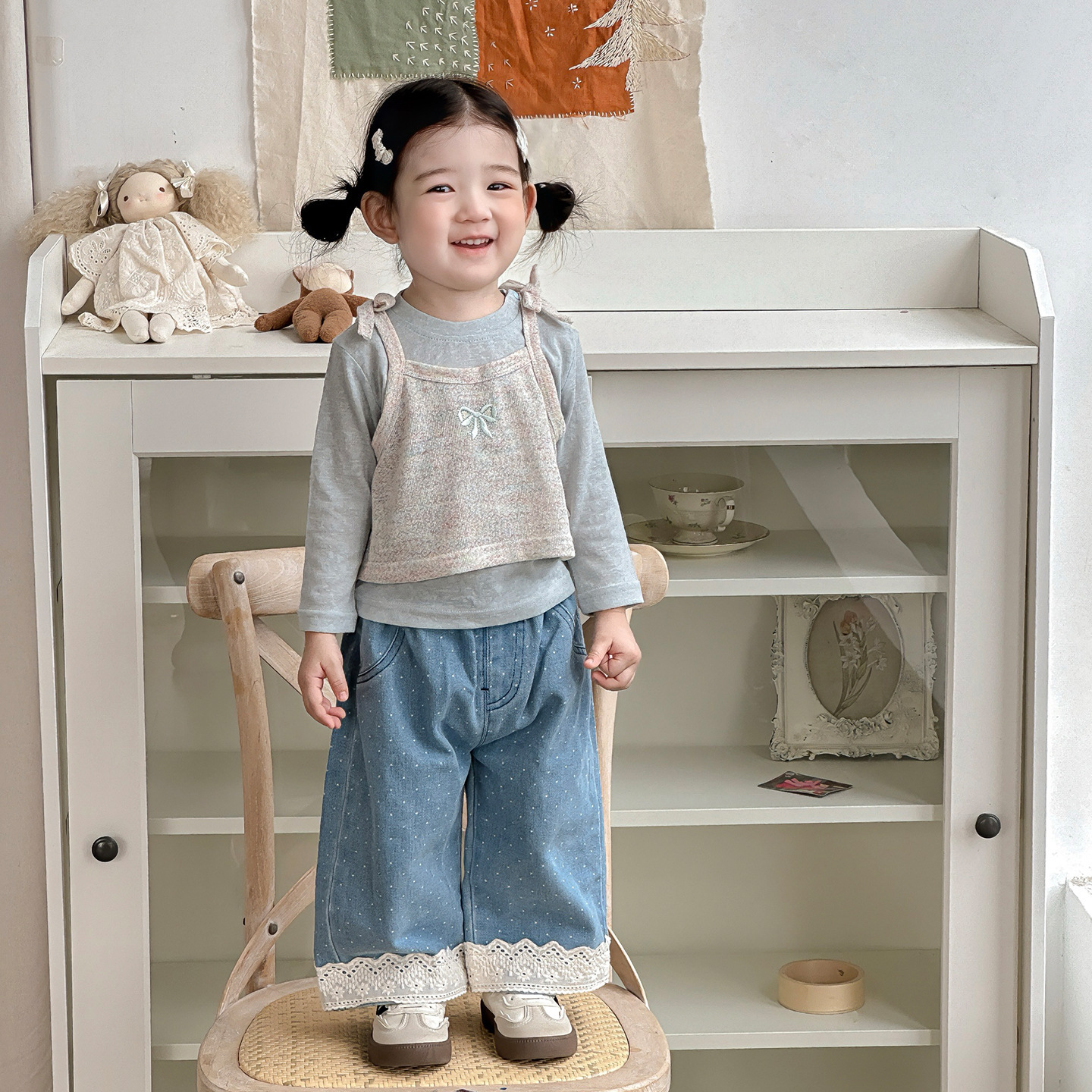 蝴蝶結吊帶兩件套(73-100)