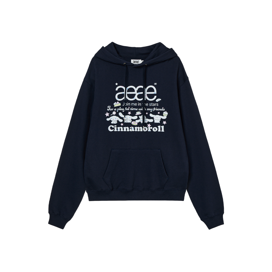 aeae x cinnamoroll - Web Logo Loosed Hoodie (NAVY)
