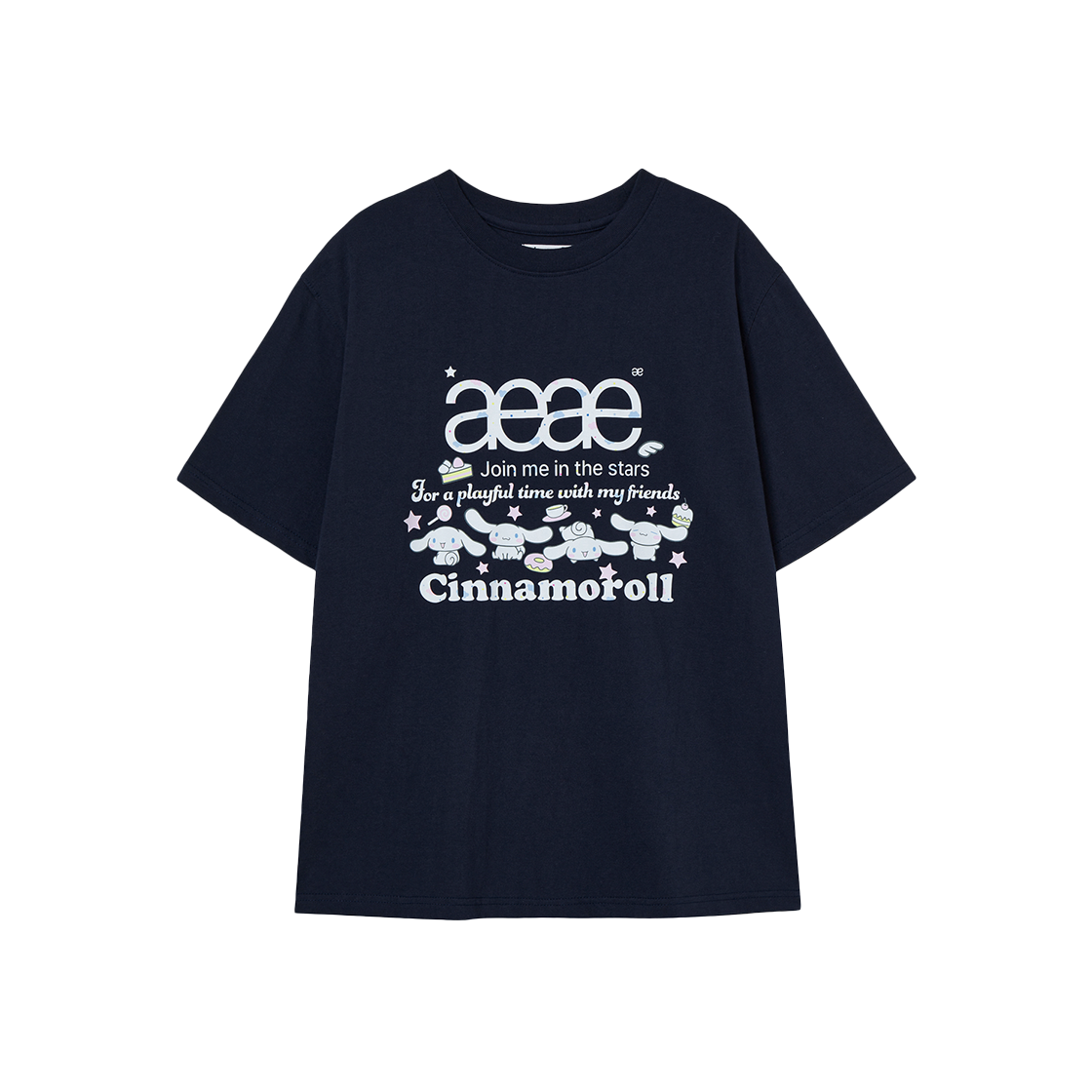 aeae x cinnamoroll - Web Logo T-Shirts (NAVY)