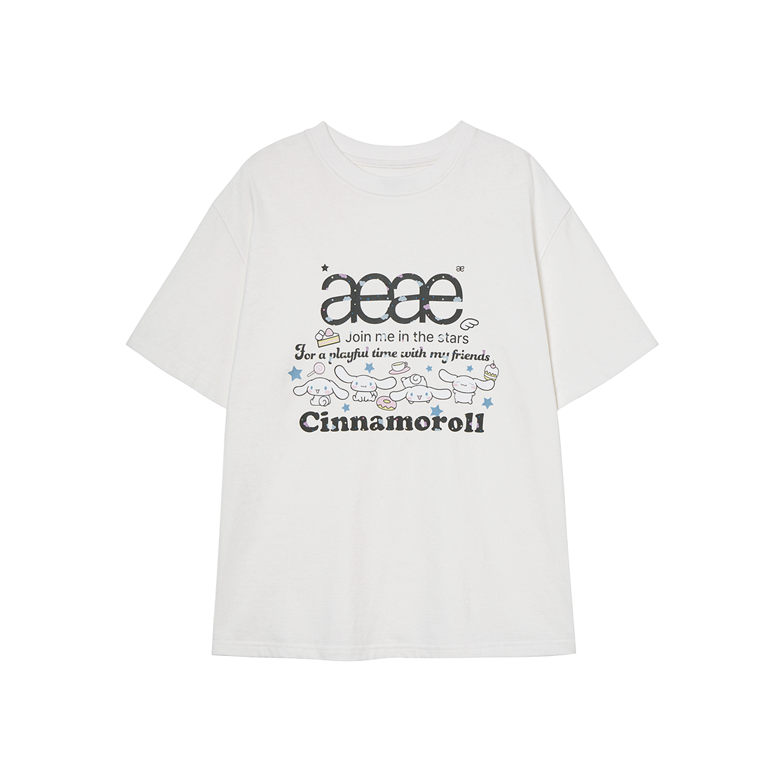 aeae x cinnamoroll - Web Logo T-Shirts (WHITE)